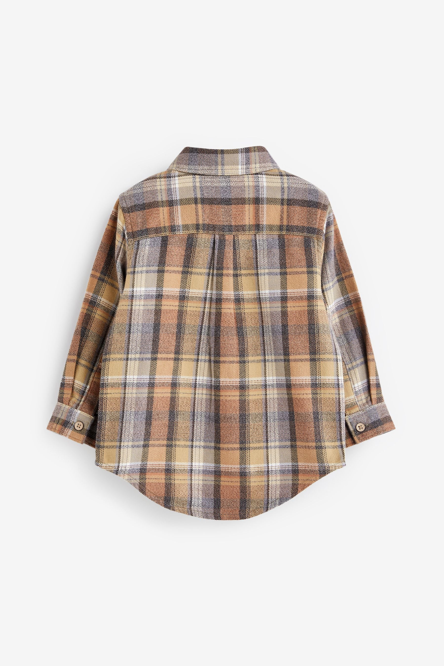 Tan Brown Long Sleeve Check Shirt (3mths-7yrs)