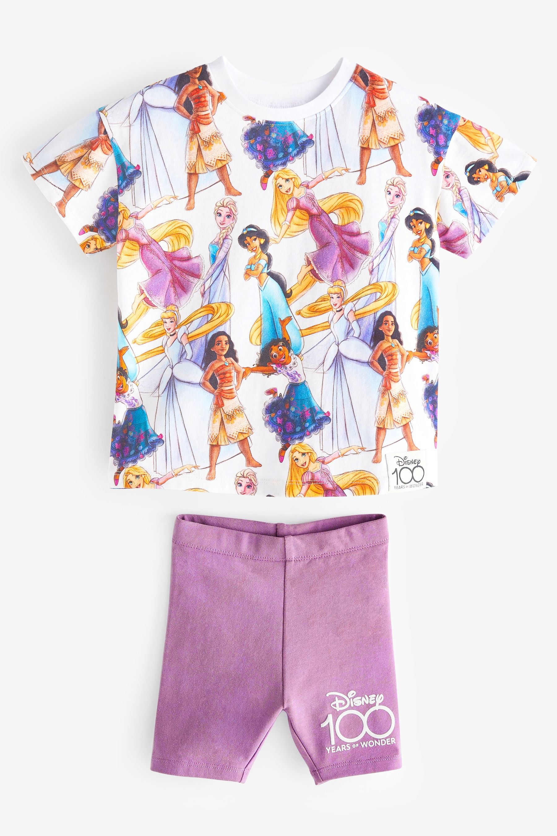 Purple Disney Princess T-Shirt and Shorts Set (3mths-7yrs)