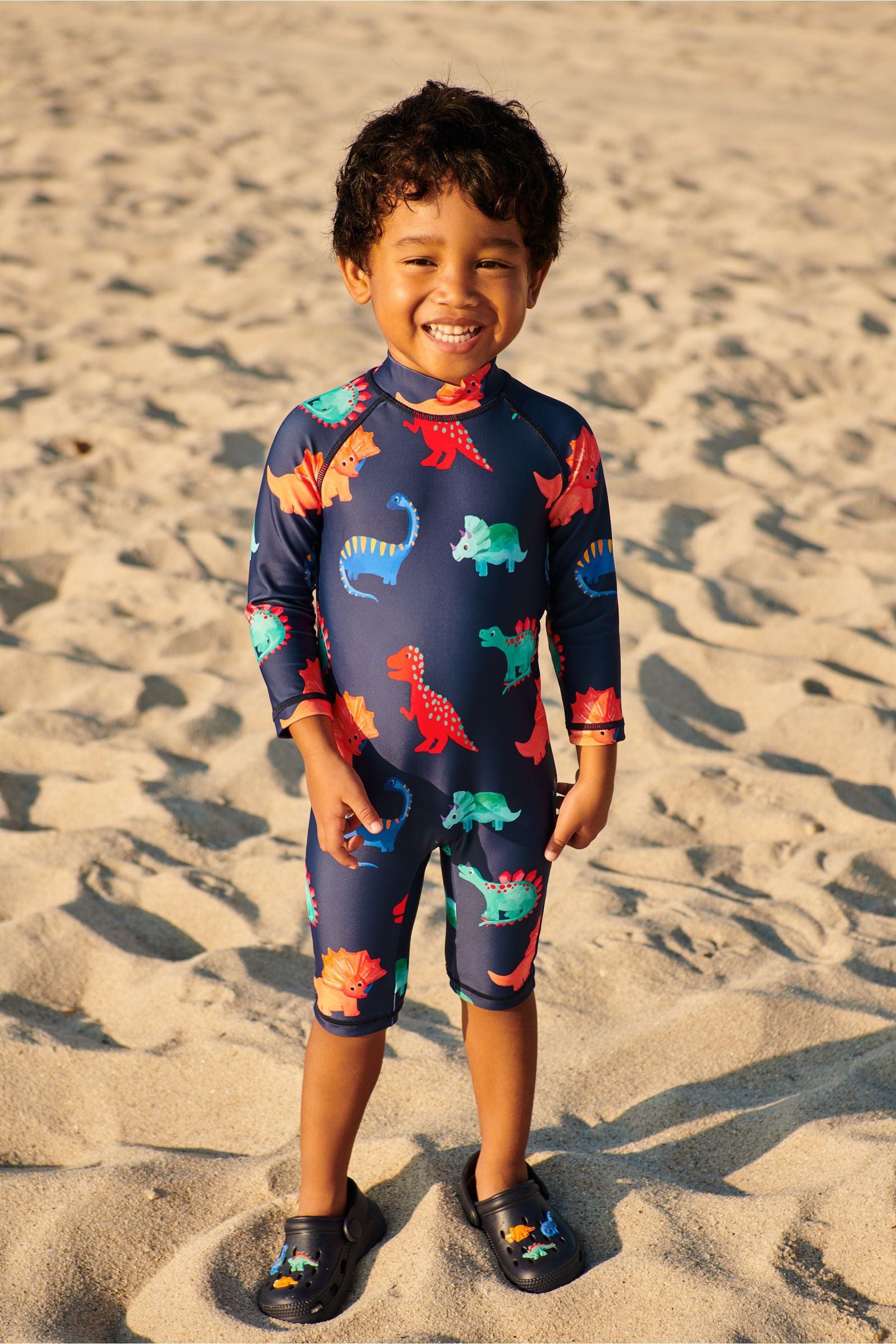 Navy Blue Dino Sunsafe All-In-One Swimsuit (3mths-7yrs)