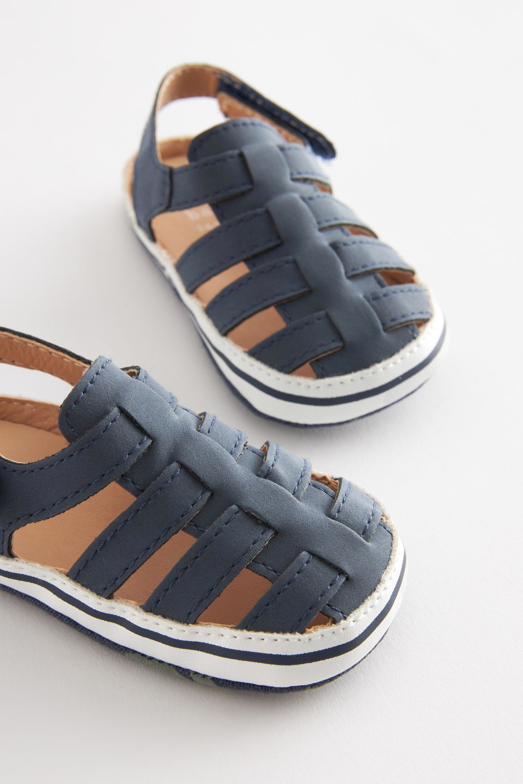 Navy Blue Baby Closed Toe Fisherman Sandals (0-24mths)