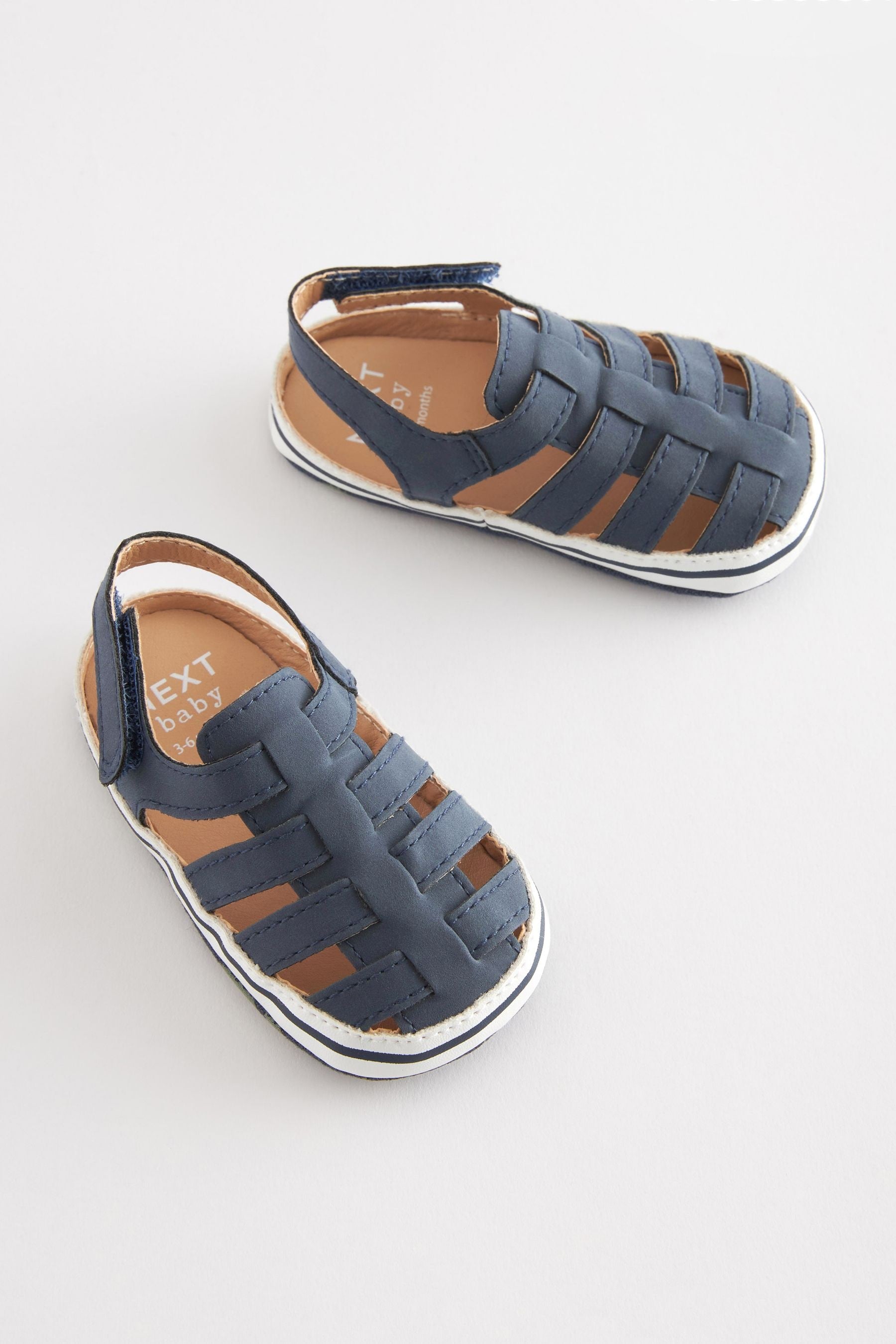 Navy Blue Baby Closed Toe Fisherman Sandals (0-24mths)