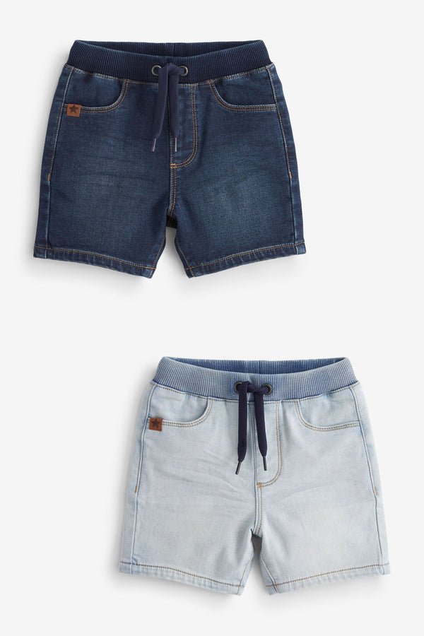 Blue Jersey Denim Shorts 2 Pack (3mths-7yrs)