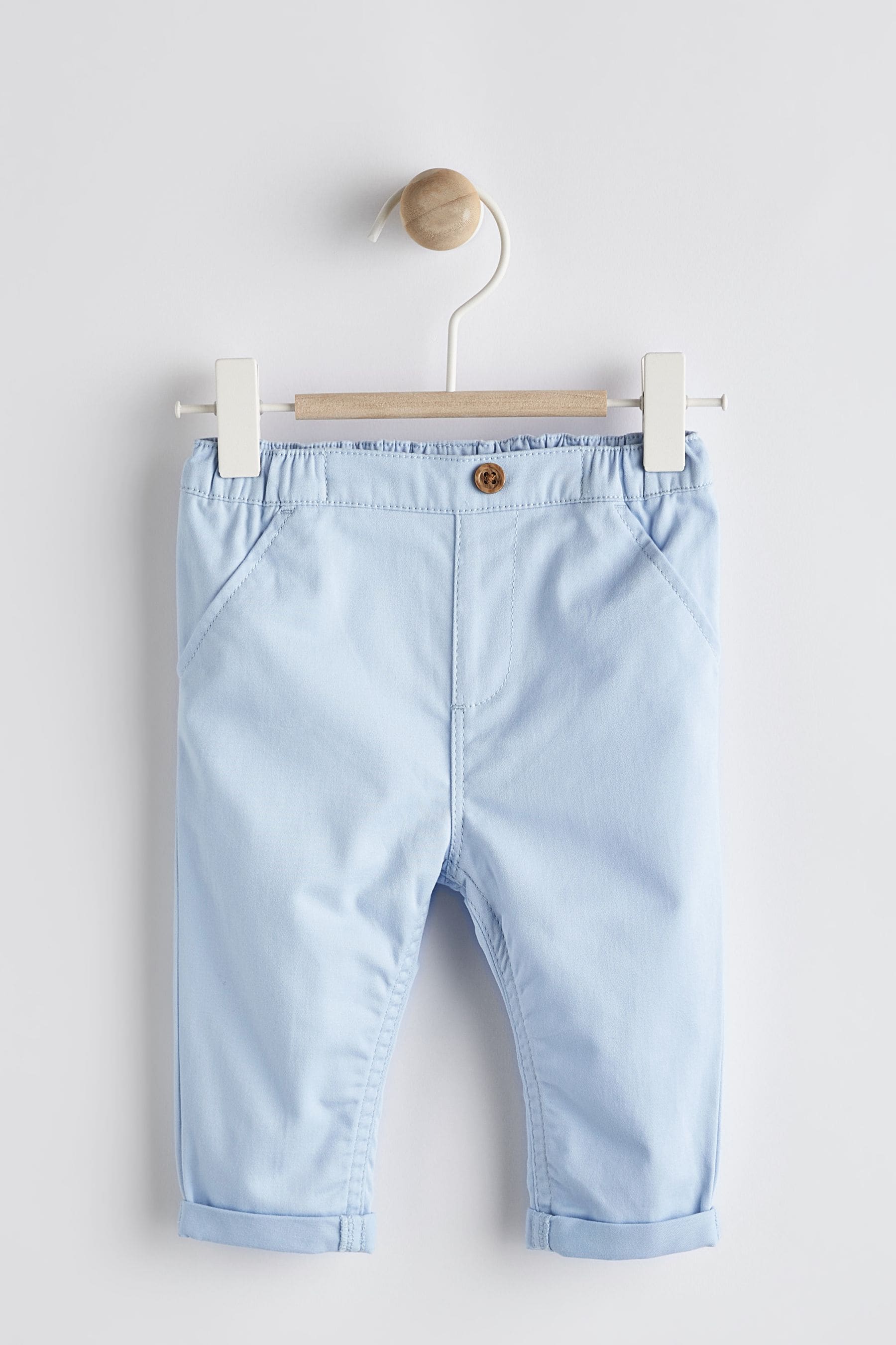 Pale Blue Woven Baby Chinos