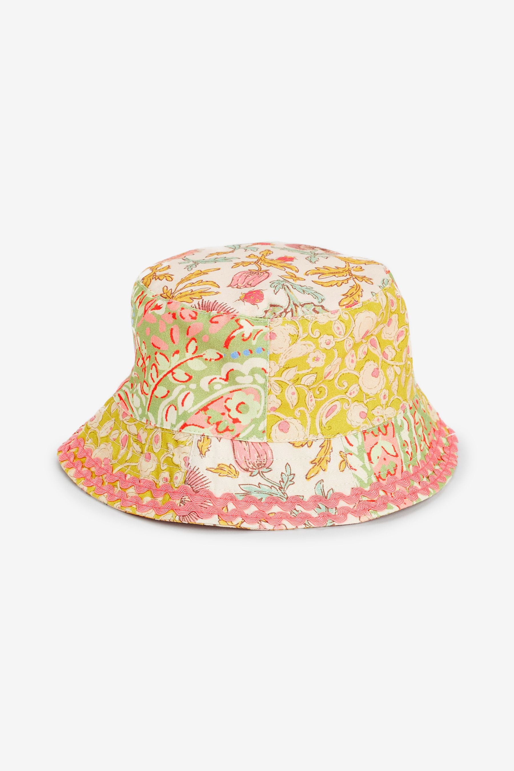 Pink/Green Patchwork Bucket Hat (3mths-10yrs)