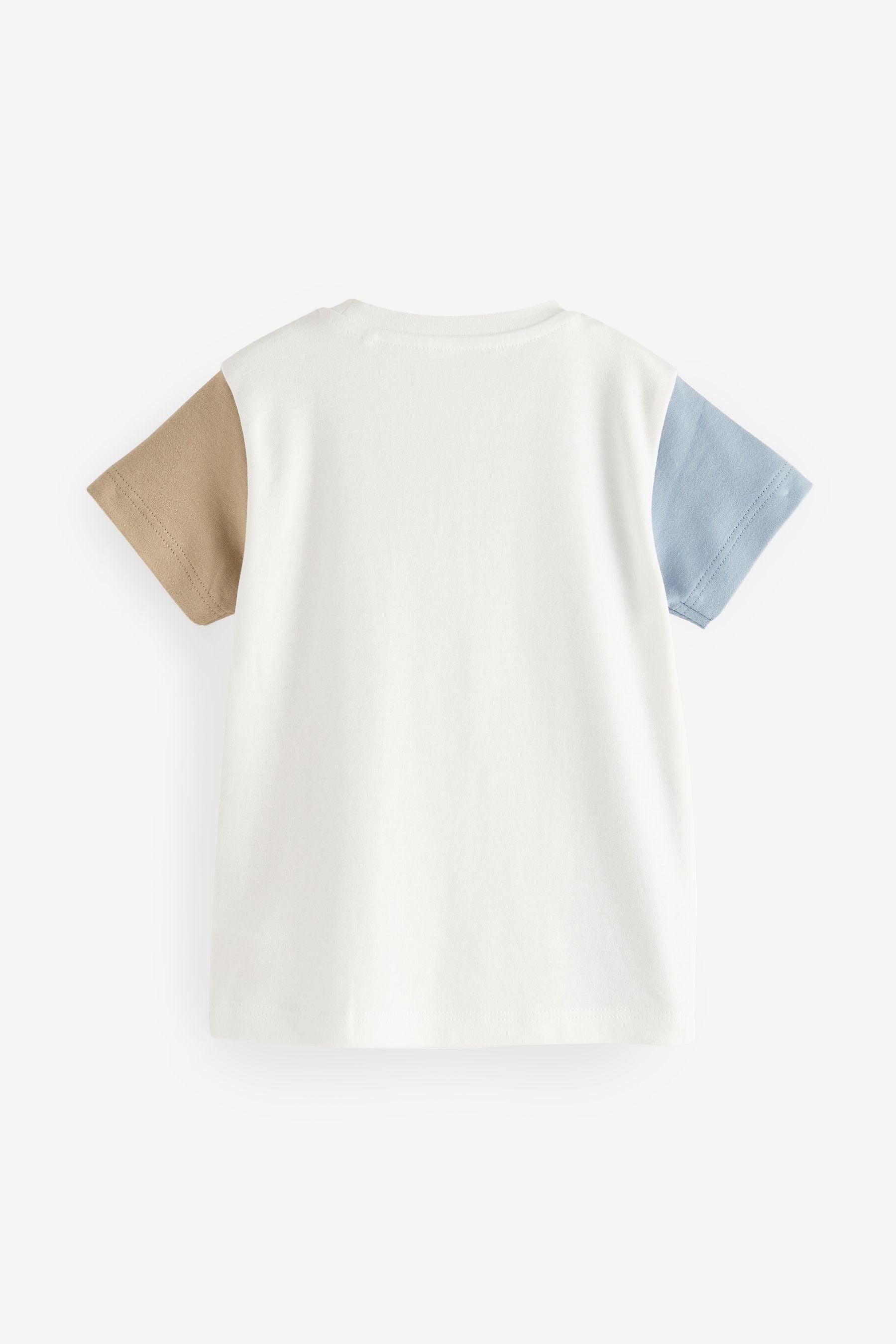 Blue/White Short Sleeve Colourblock T-Shirt (3mths-7yrs)