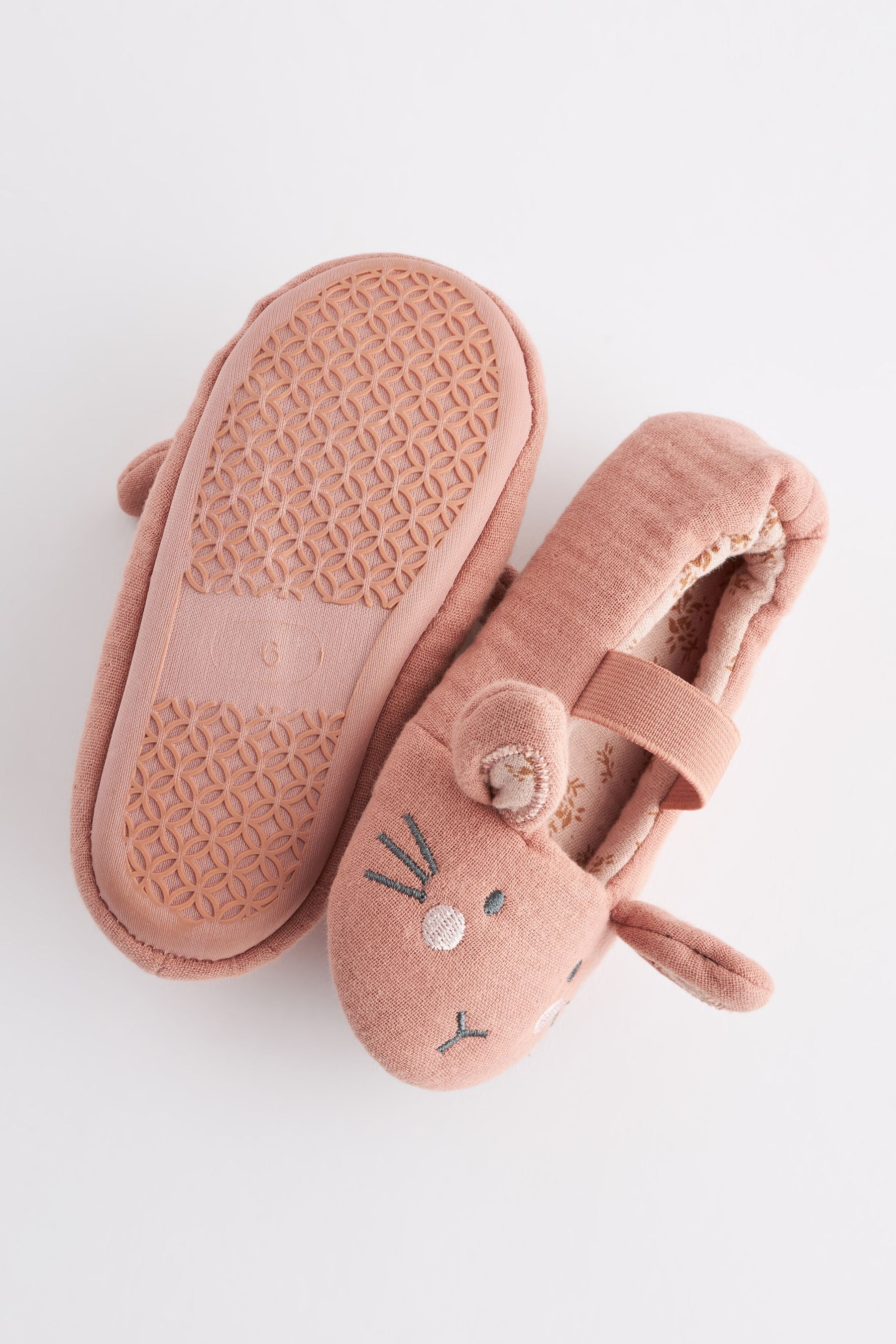 Pink Bunny Mary Jane Slippers