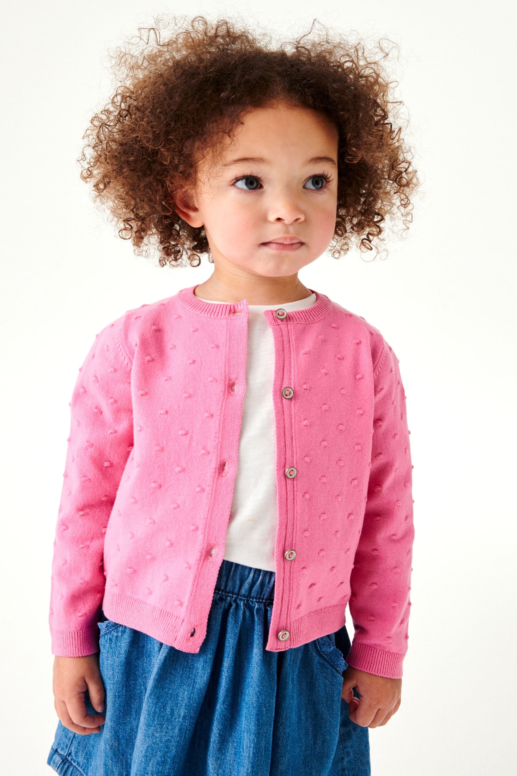 Raspberry Pink Bobble Cardigan (3mths-10yrs)