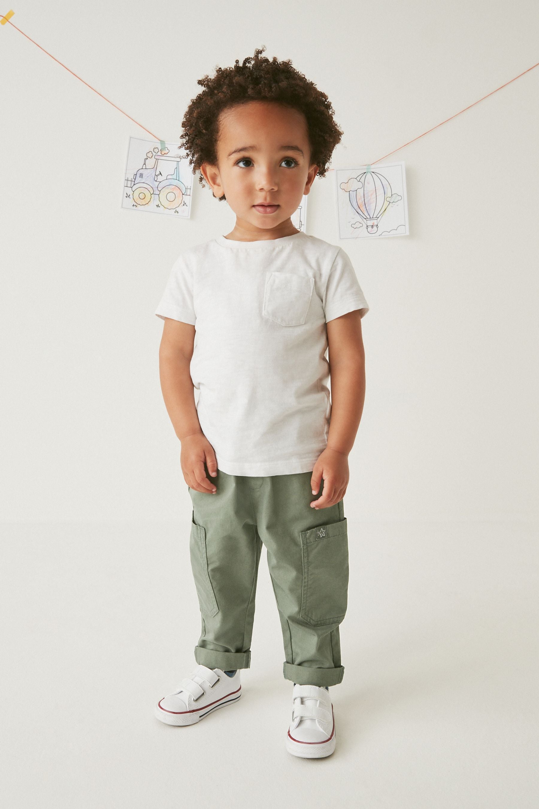 Sage Green Side Pocket Pull-On Trousers (3mths-7yrs)