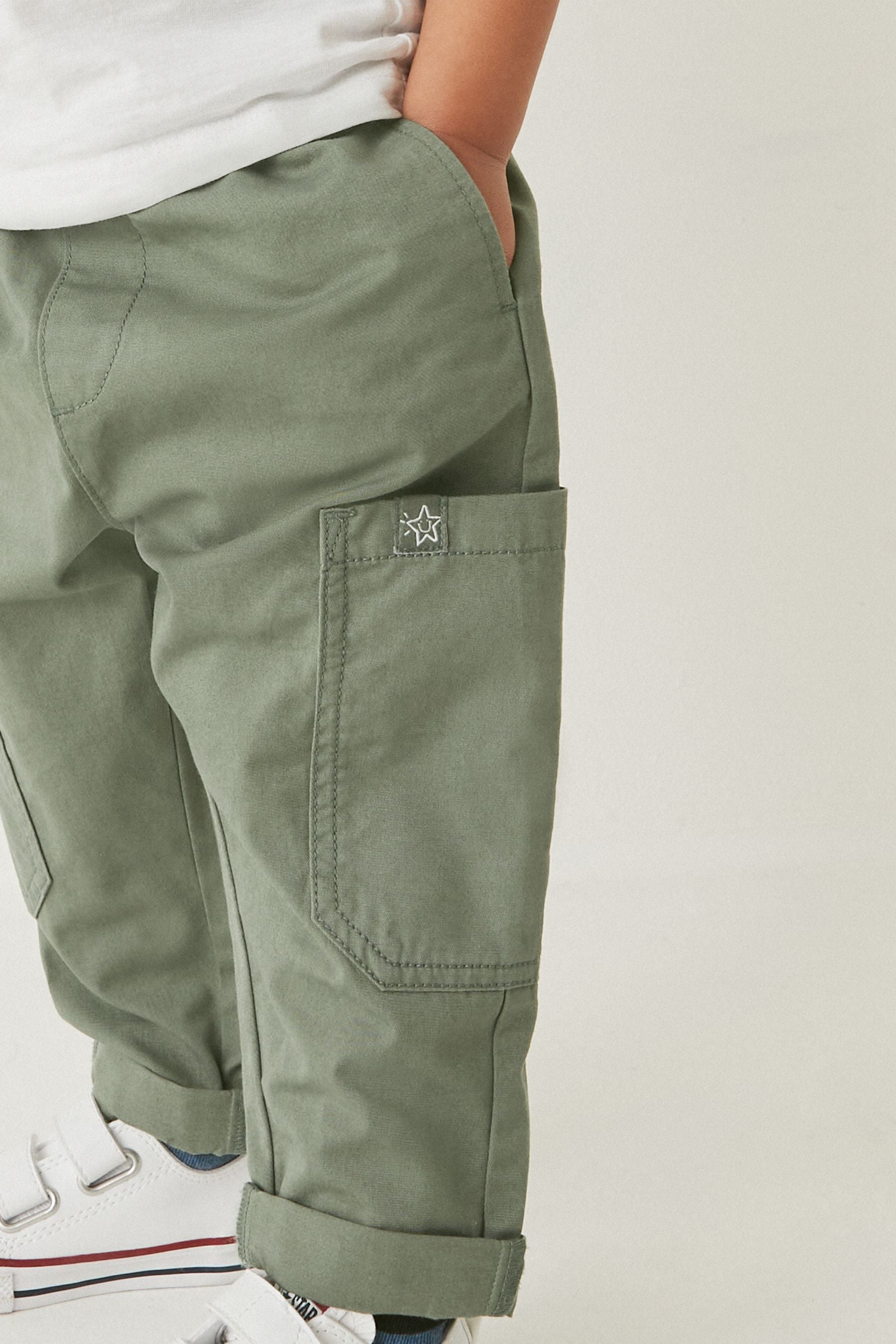 Sage Green Side Pocket Pull-On Trousers (3mths-7yrs)