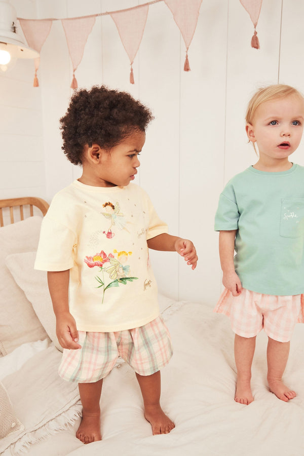 Blue/Ecru Cream Fairy Short Pyjamas 2 Pack (9mths-8yrs)