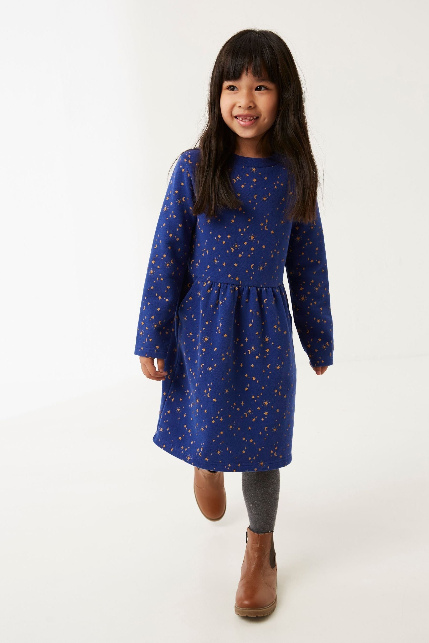 Blue Fat Face Blue Star Sweat Dress