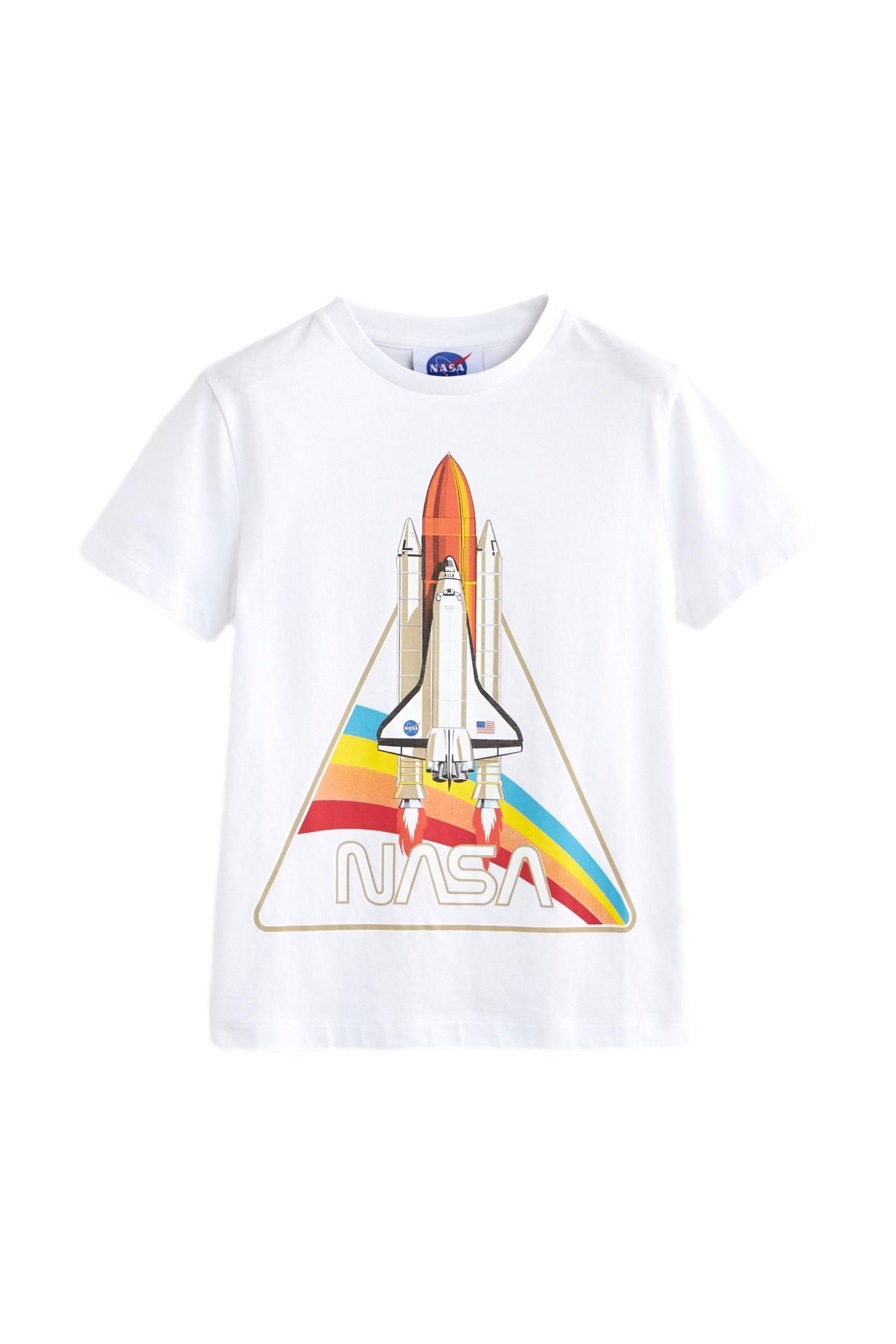 White Licensed NASA Print T-Shirt (3-16yrs)