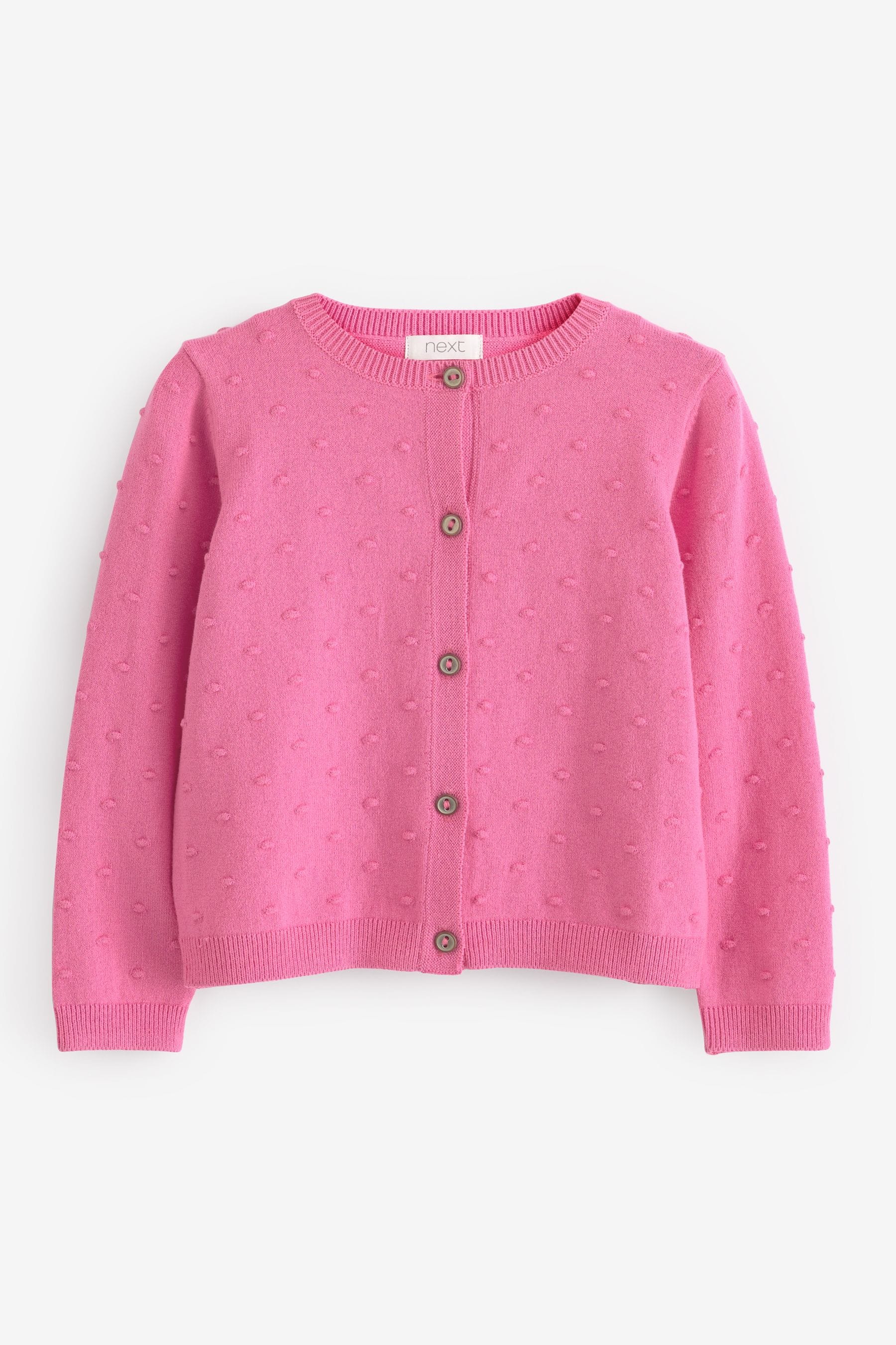 Raspberry Pink Bobble Cardigan (3mths-10yrs)