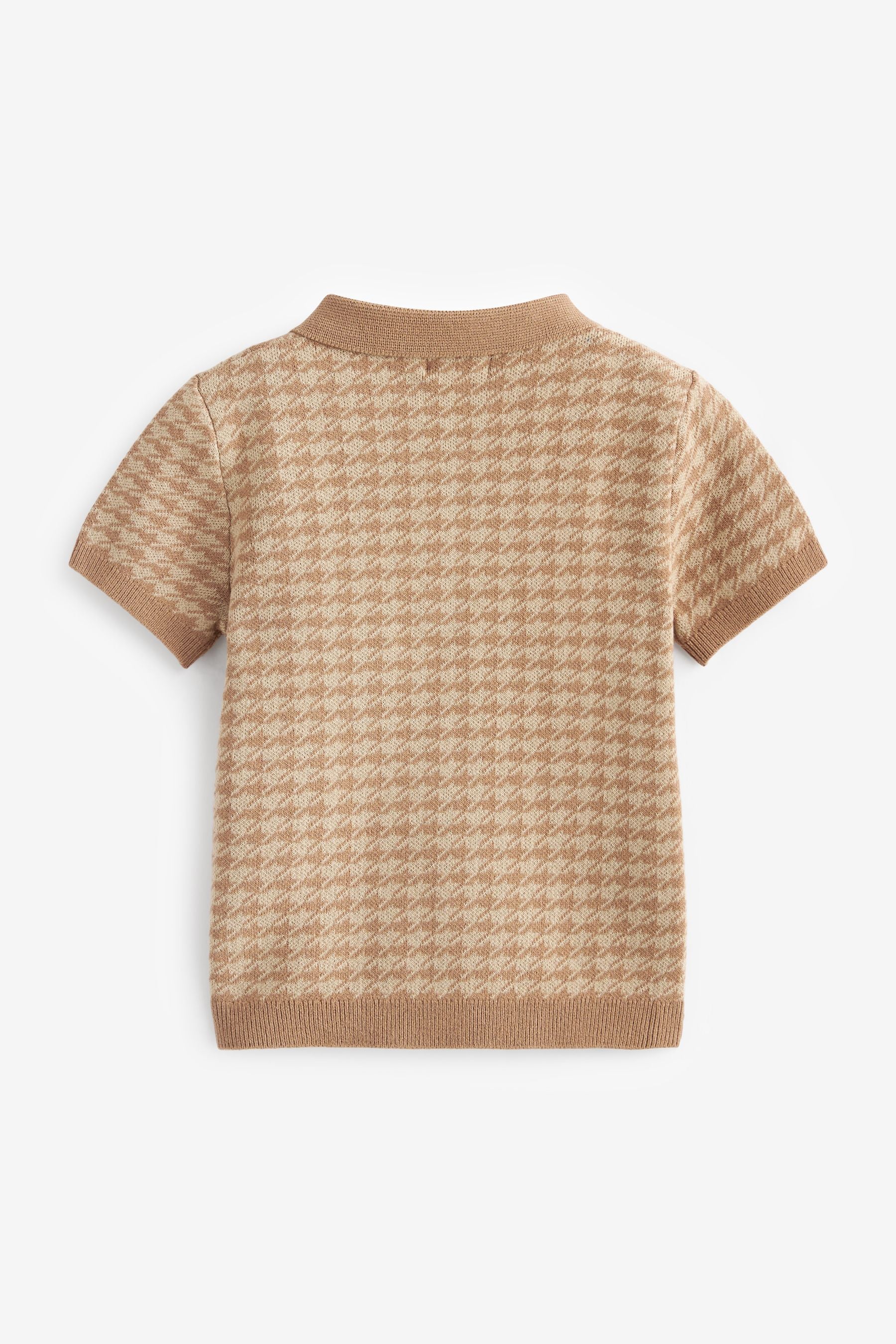 Brown Short Sleeve Patterned Polo (3mths-7yrs)