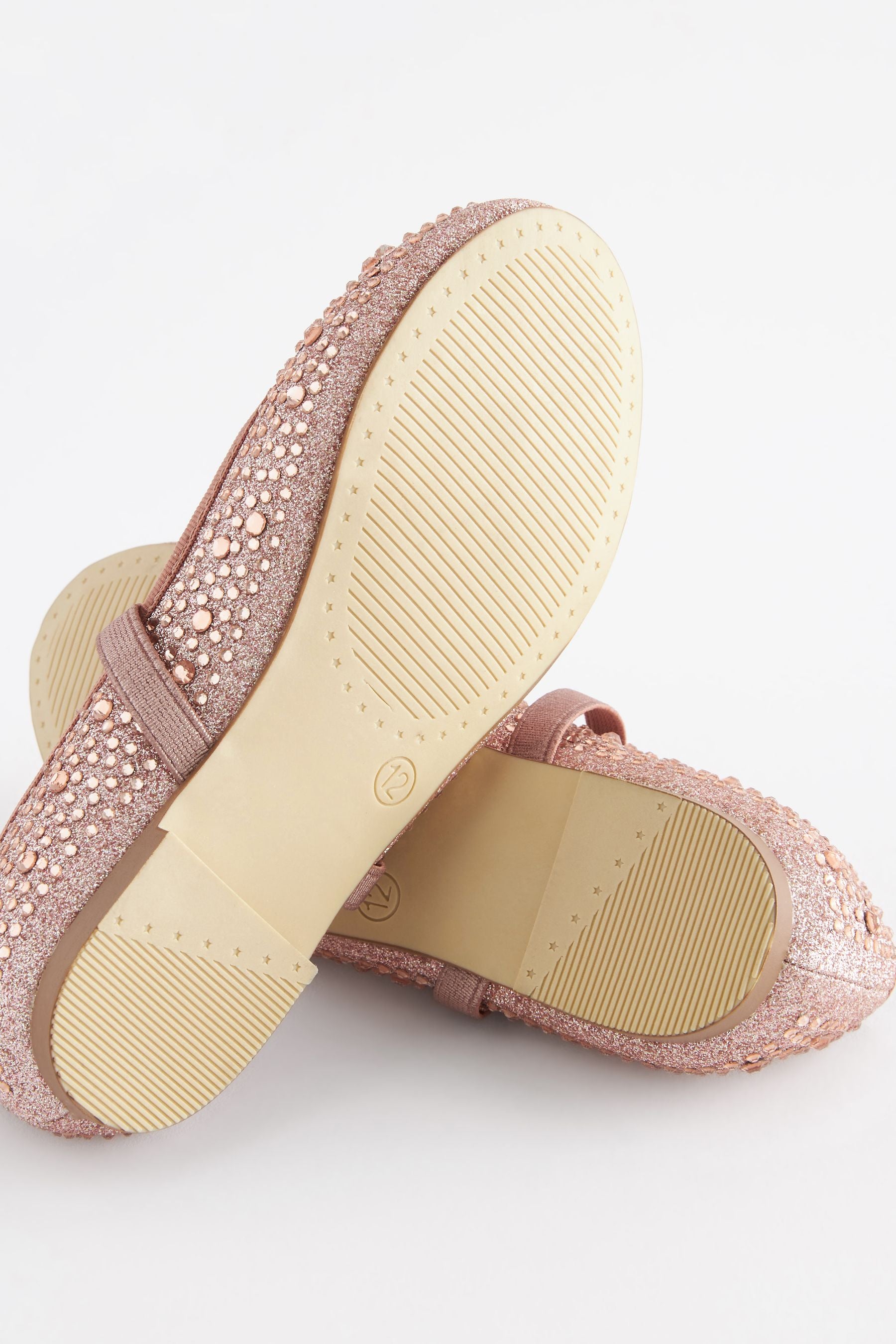 Rose Gold Jewelled Mary Jane Occasion Shoes