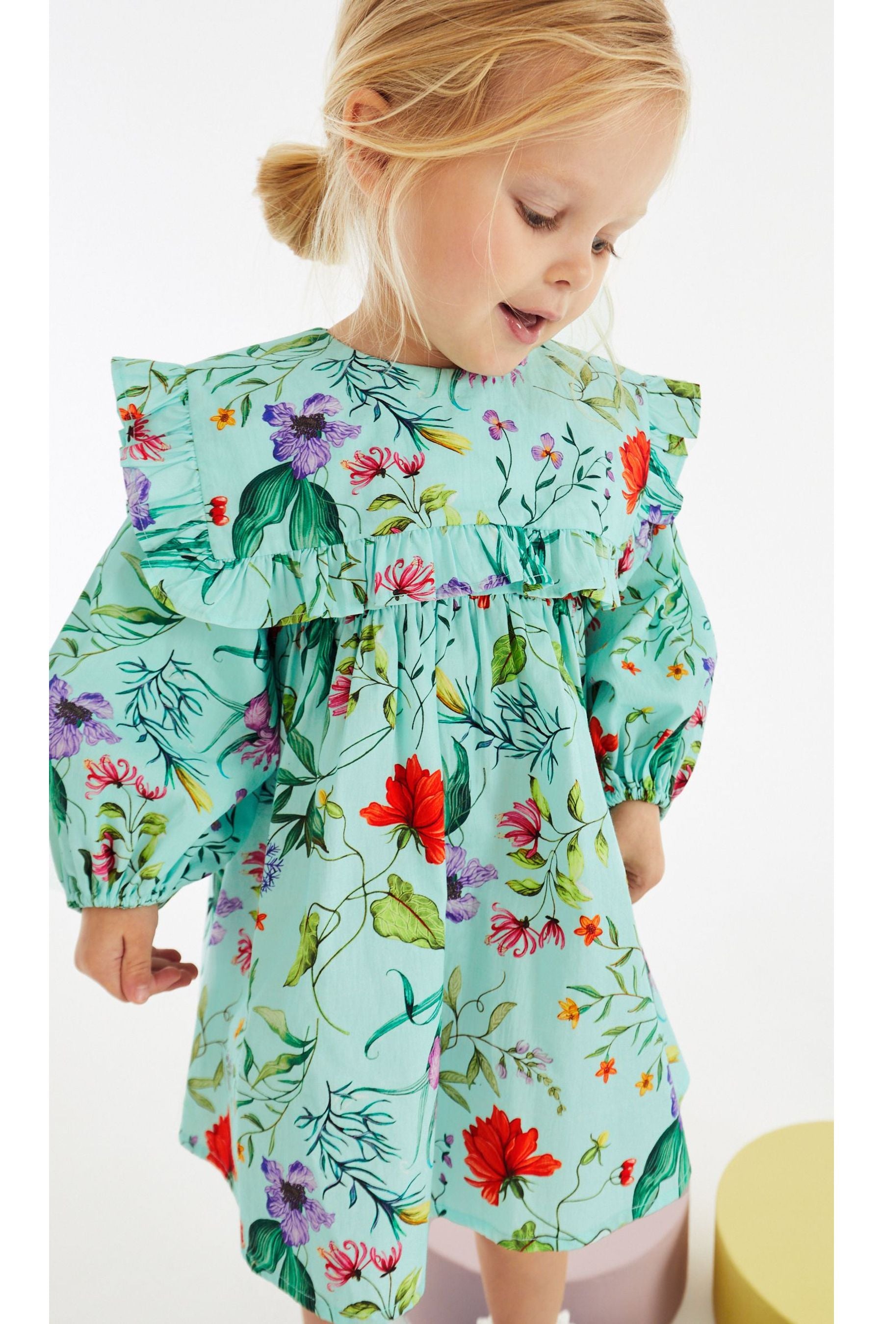 Mint Green Printed Collar Dress (3mths-8yrs)