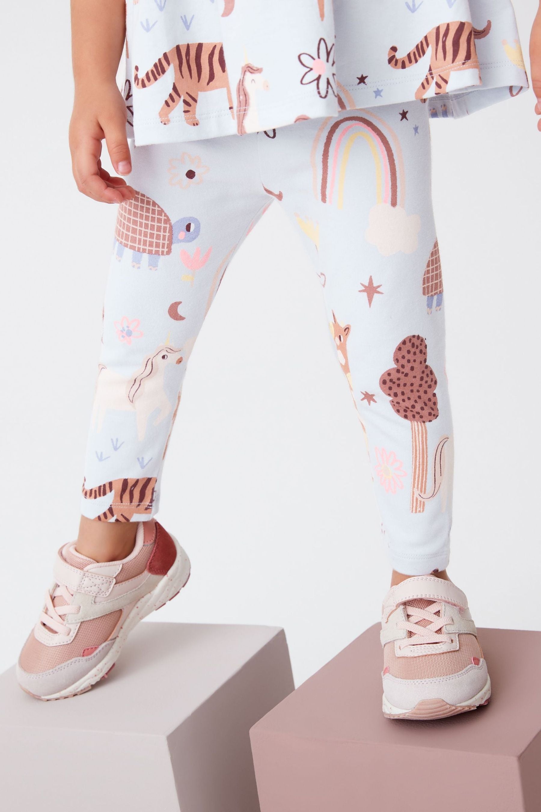 Pale Blue Unicorn Leggings (3mths-7yrs)