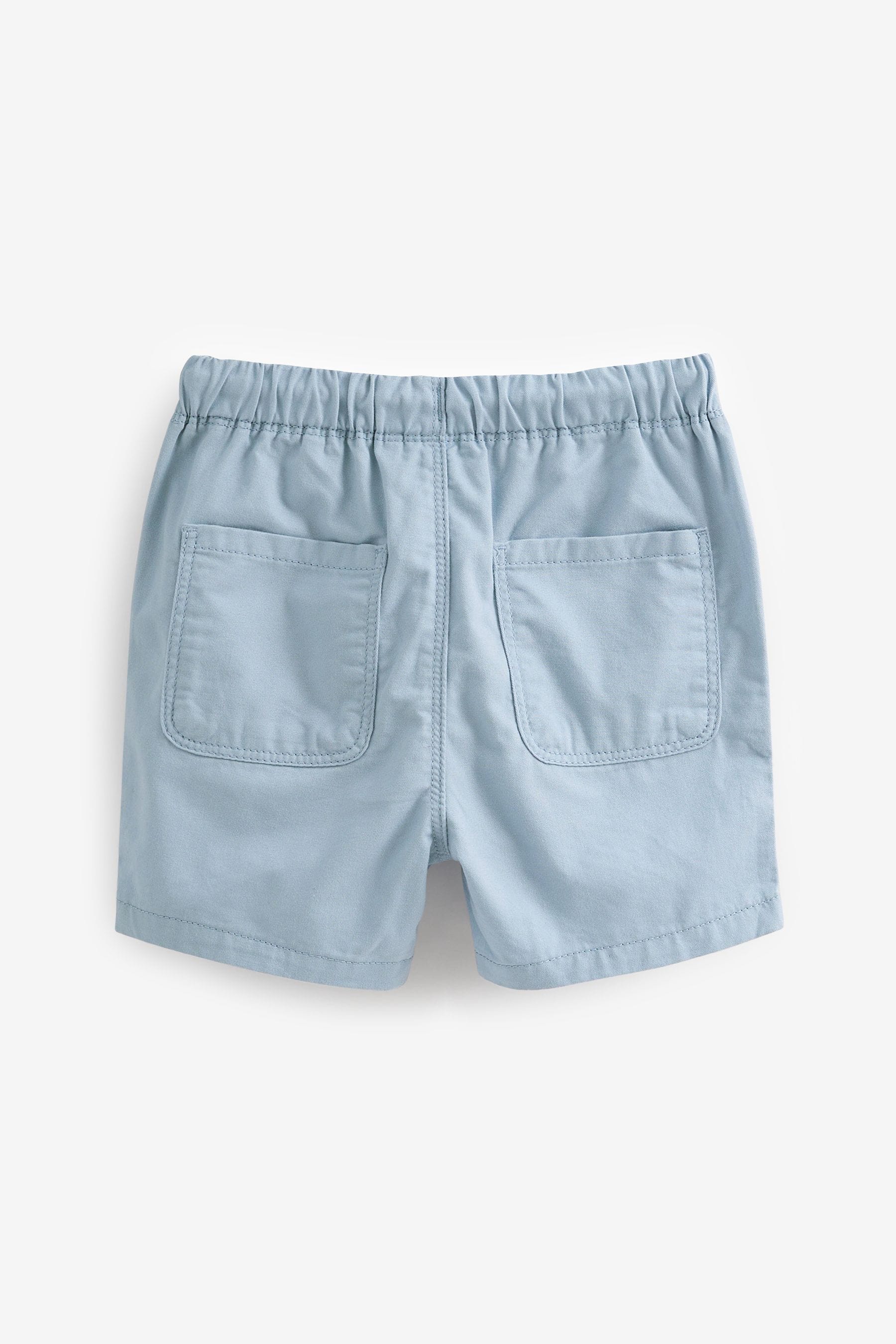 Tan, Soft Blue & White Pull-On Shorts 3 Pack (3mths-7yrs)