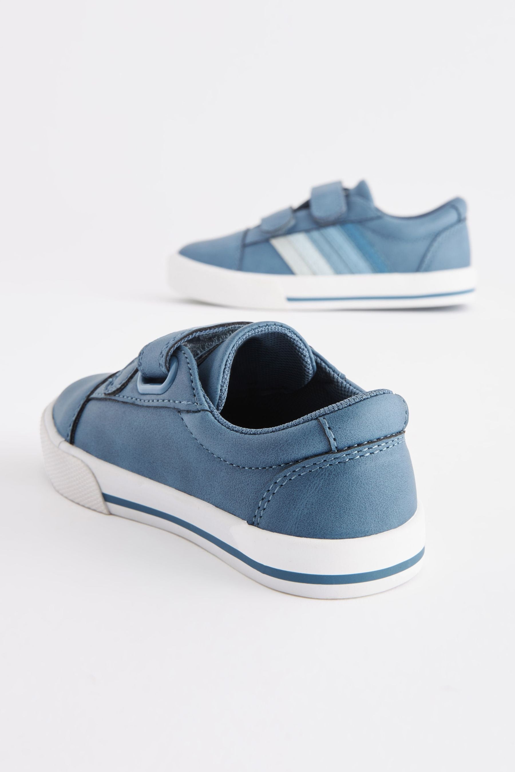 Blue Rainbow Stripe Strap Touch Fastening Shoes