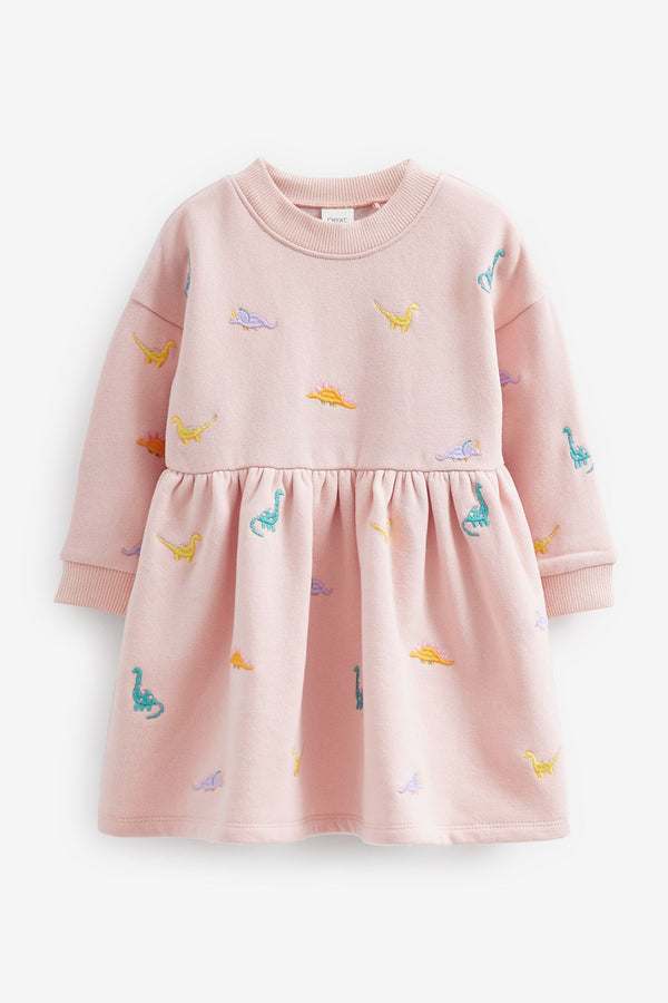 Pink Embroidered Sweat Dress (3mths-7yrs)