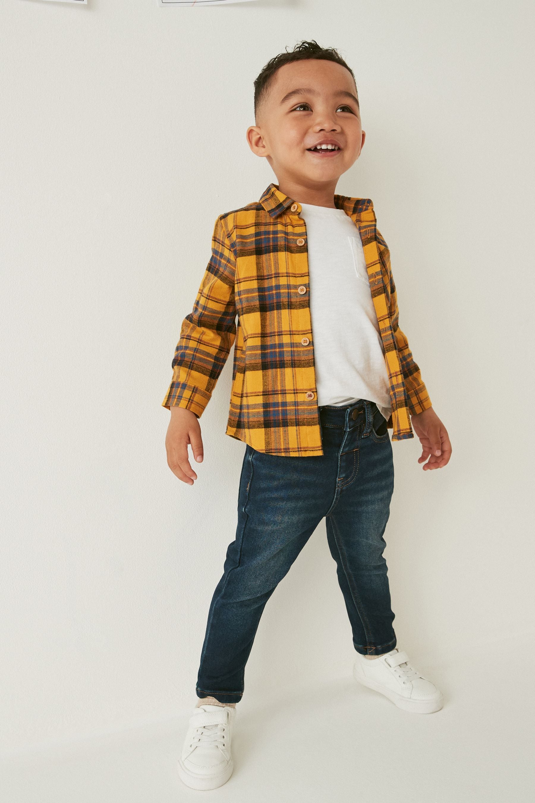 Yellow Long Sleeve Check Shirt (3mths-7yrs)