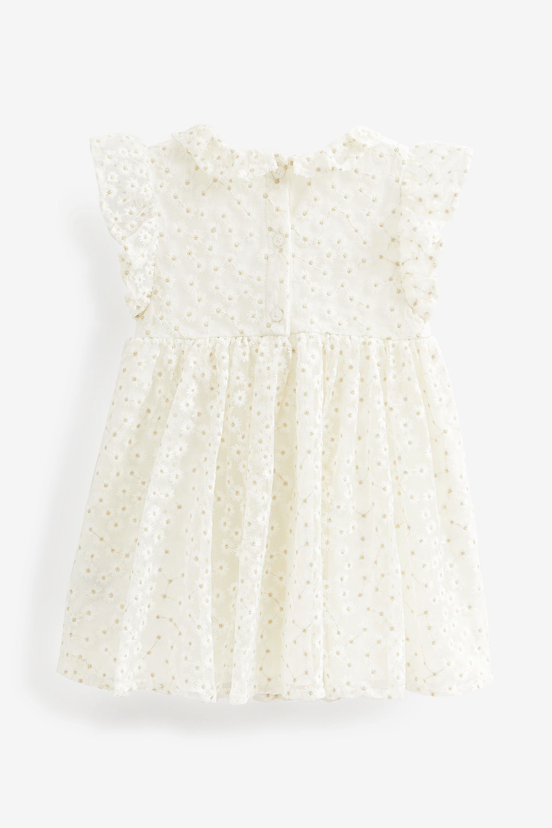 White Short Sleeve Lace Dress (3mths-6yrs)