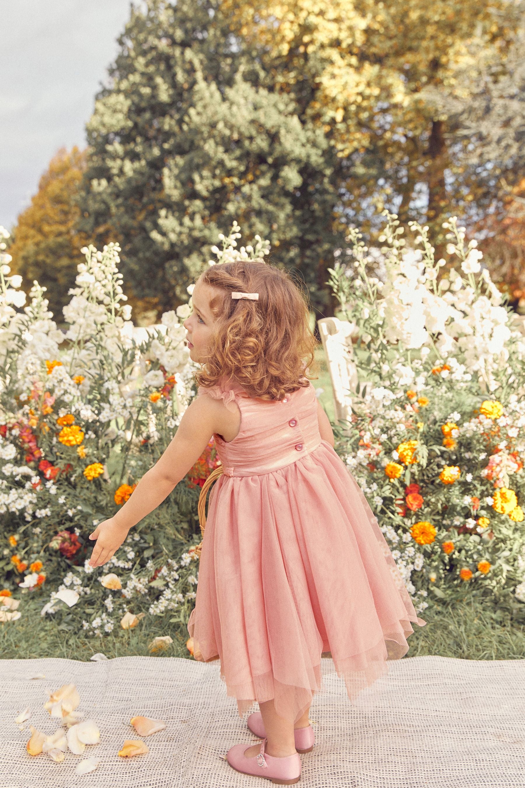 Pink Embellished Tulle Bridesmaid Dress (3mths-8yrs)