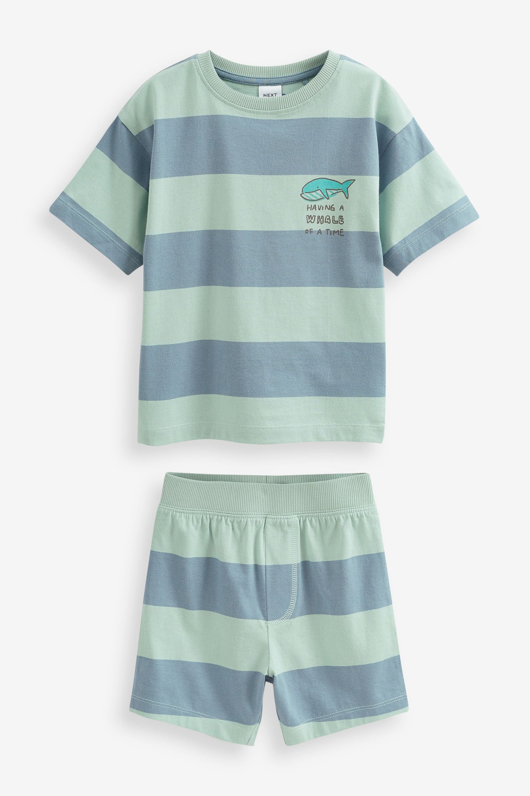 Blue Seaside Print 3 Pack Short Pyjamas (9mths-10yrs)