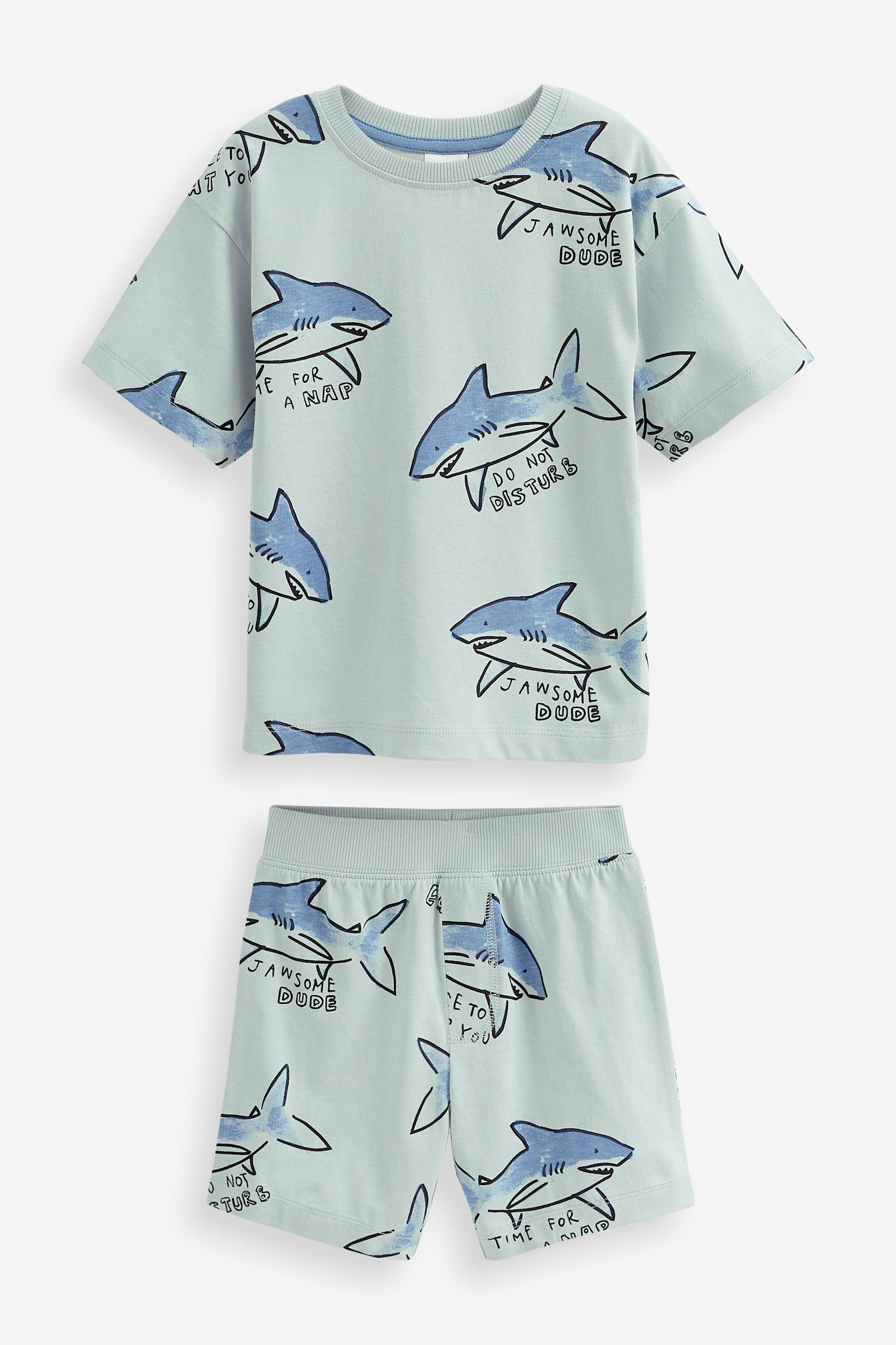 Blue Seaside Print 3 Pack Short Pyjamas (9mths-10yrs)