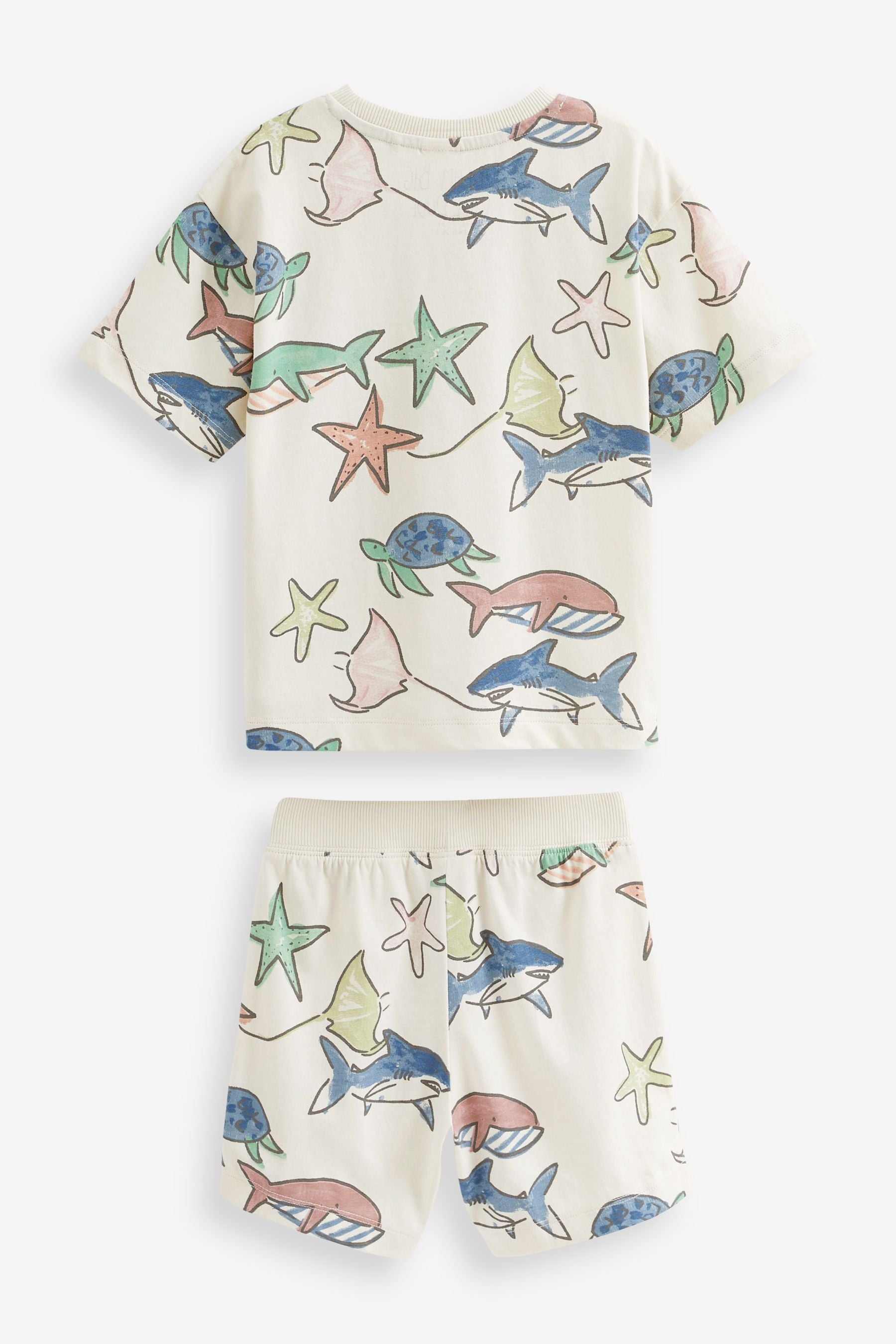 Blue Seaside Print 3 Pack Short Pyjamas (9mths-10yrs)