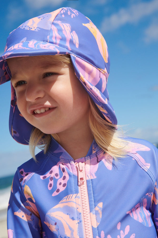 Blue Fish Swim Legionnaire Cap (3mths-10yrs)