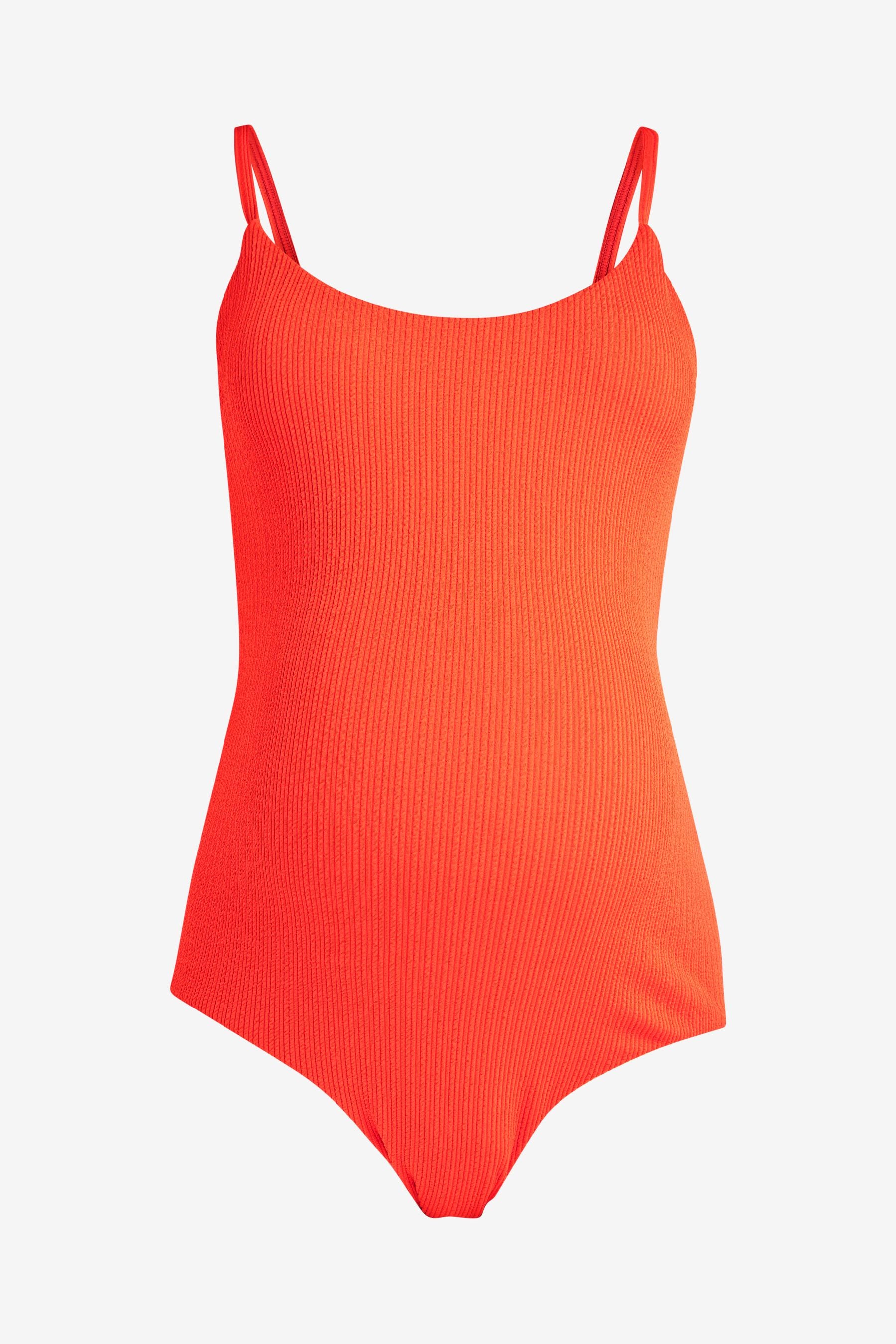 Orange Texture Maternity Scoop Swimsuit