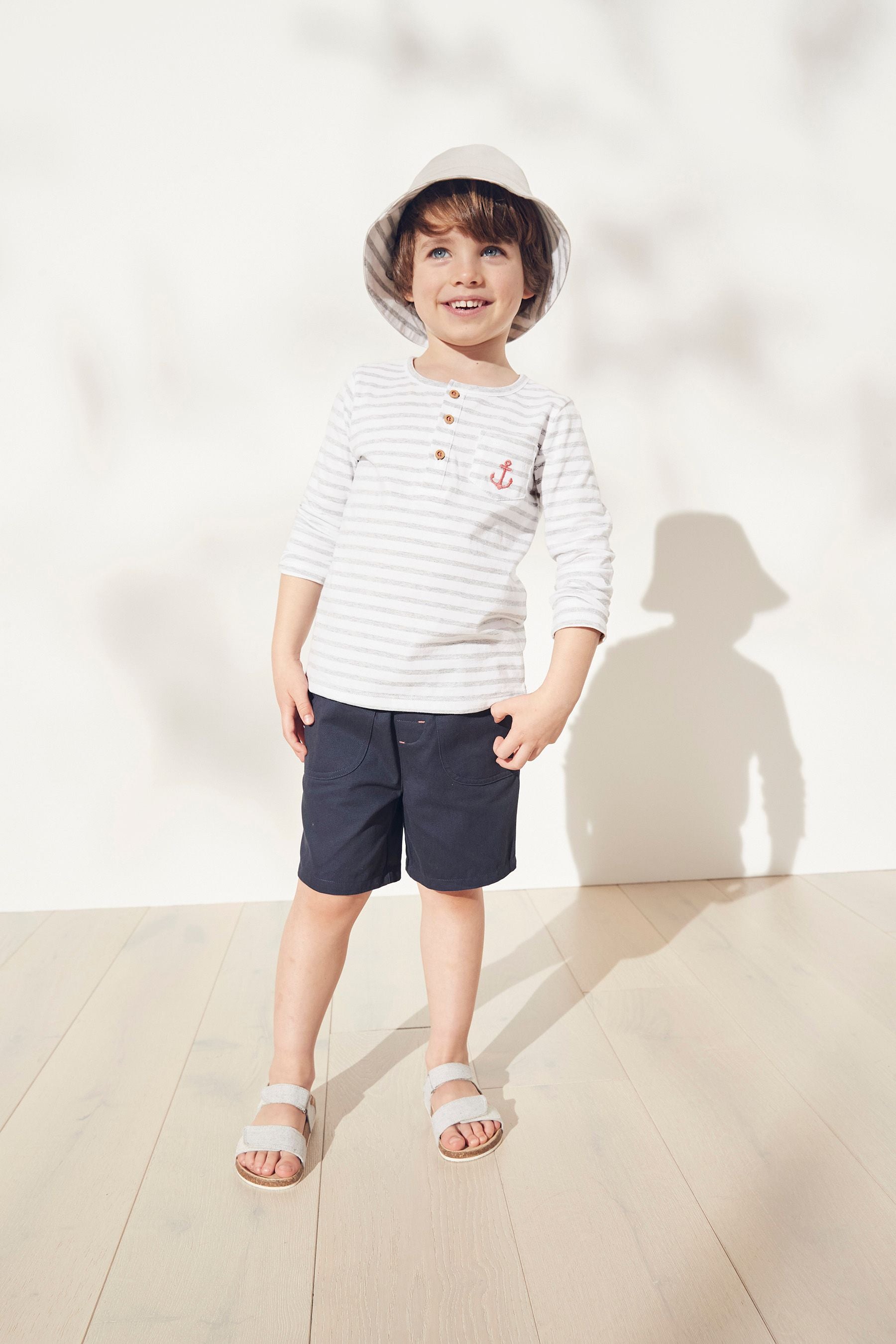 White The White Company White Striped Top And Shorts Set