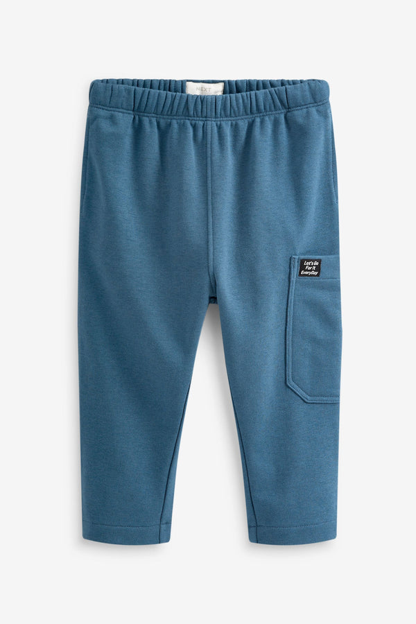 Blue Jersey Side Pocket Joggers (3mths-7yrs)