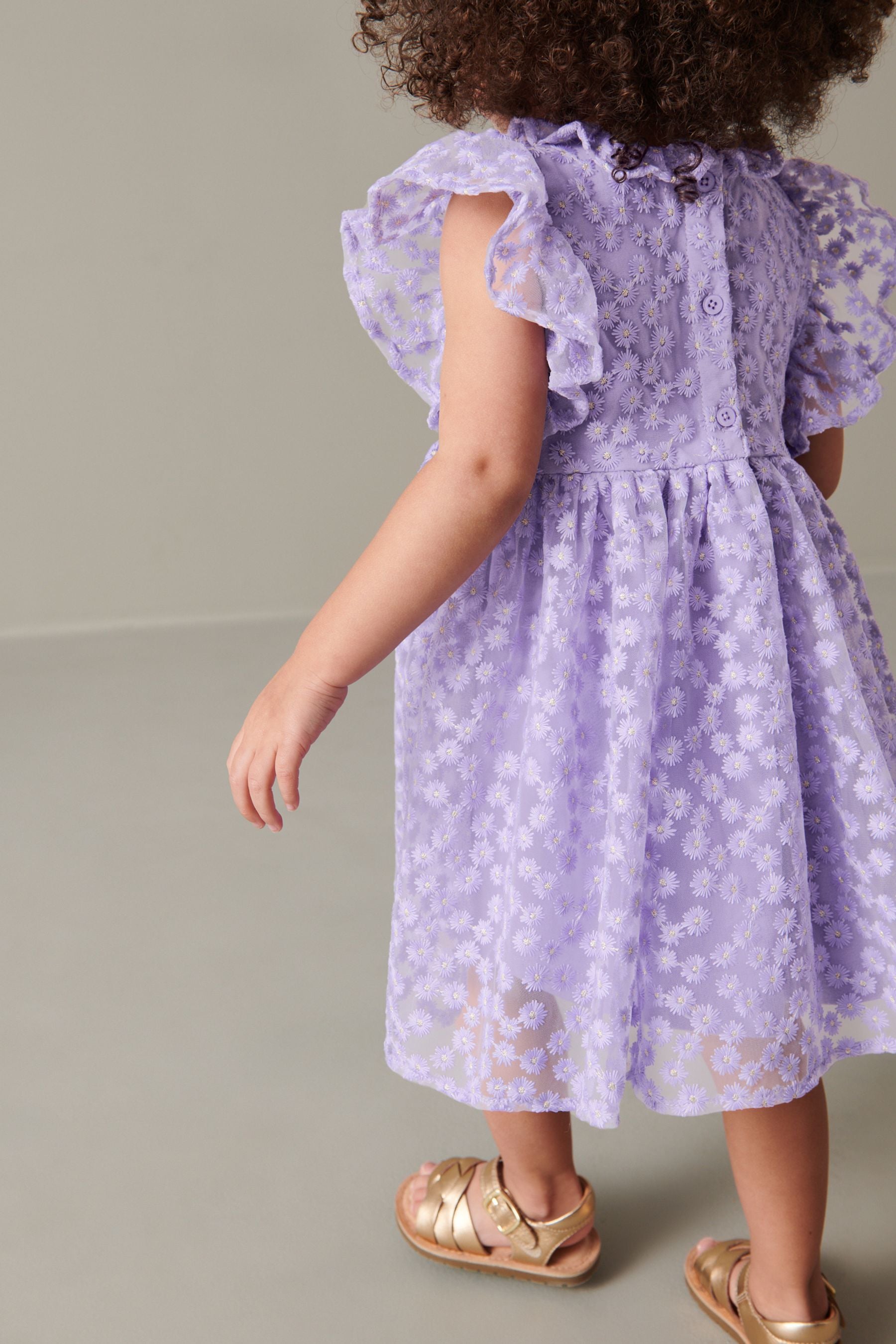 Lilac Purple Short Sleeve Lace Dress (3mths-6yrs)