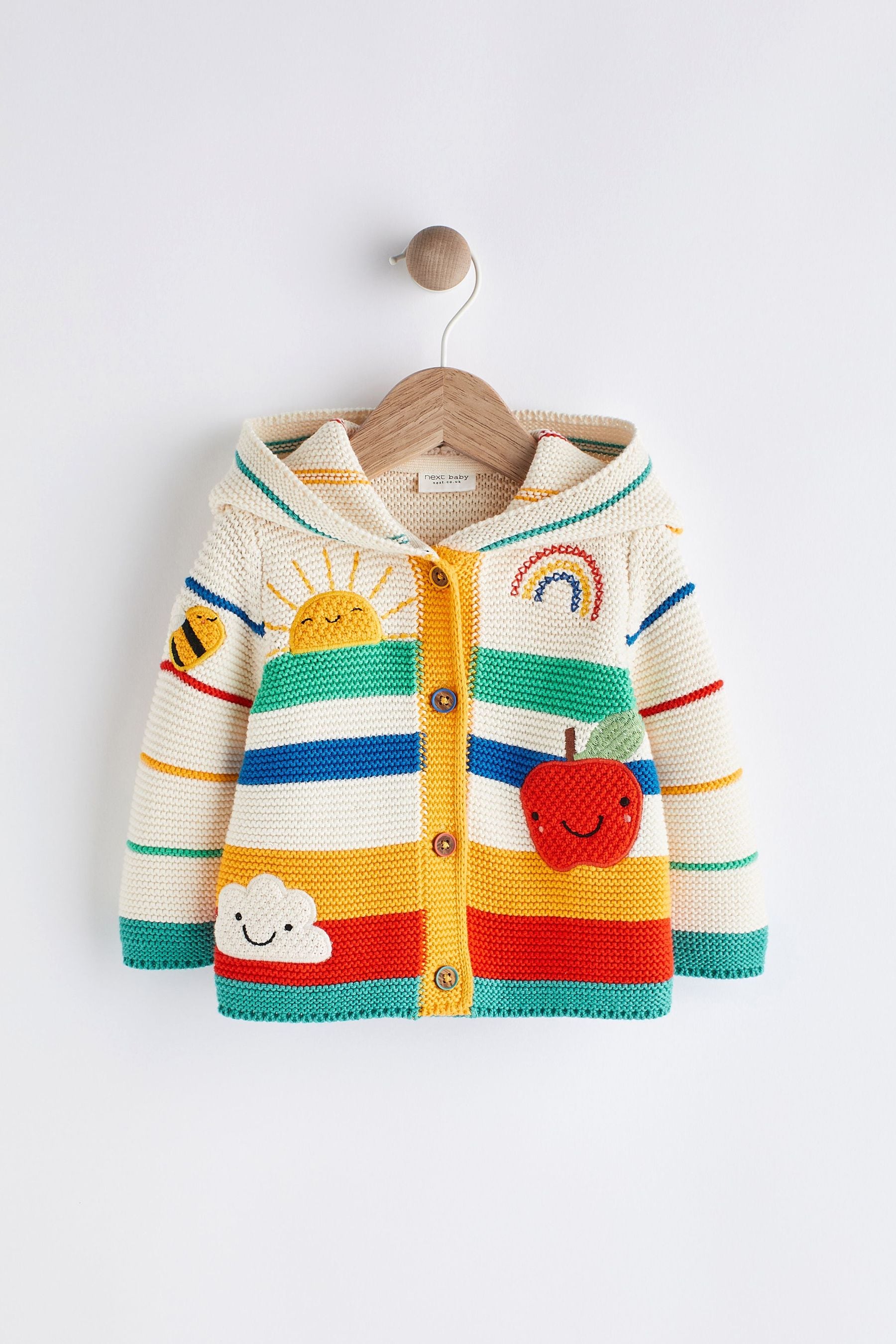 Multi Stripe Character Hooded Cardigan