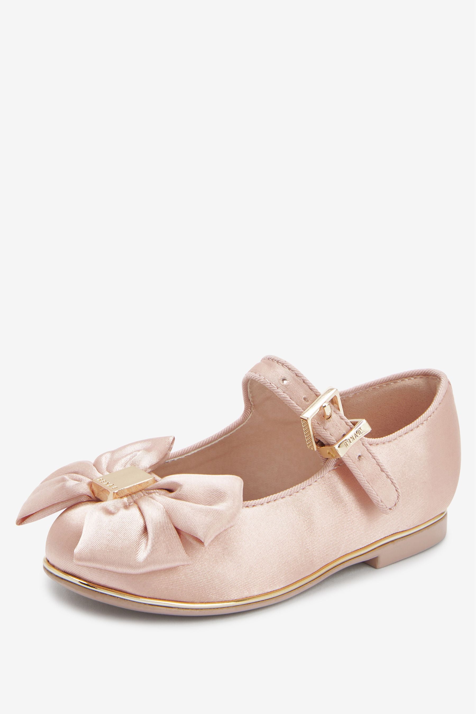 Pink Baker by Ted Baker Satin Bow Mary Jane Shoes