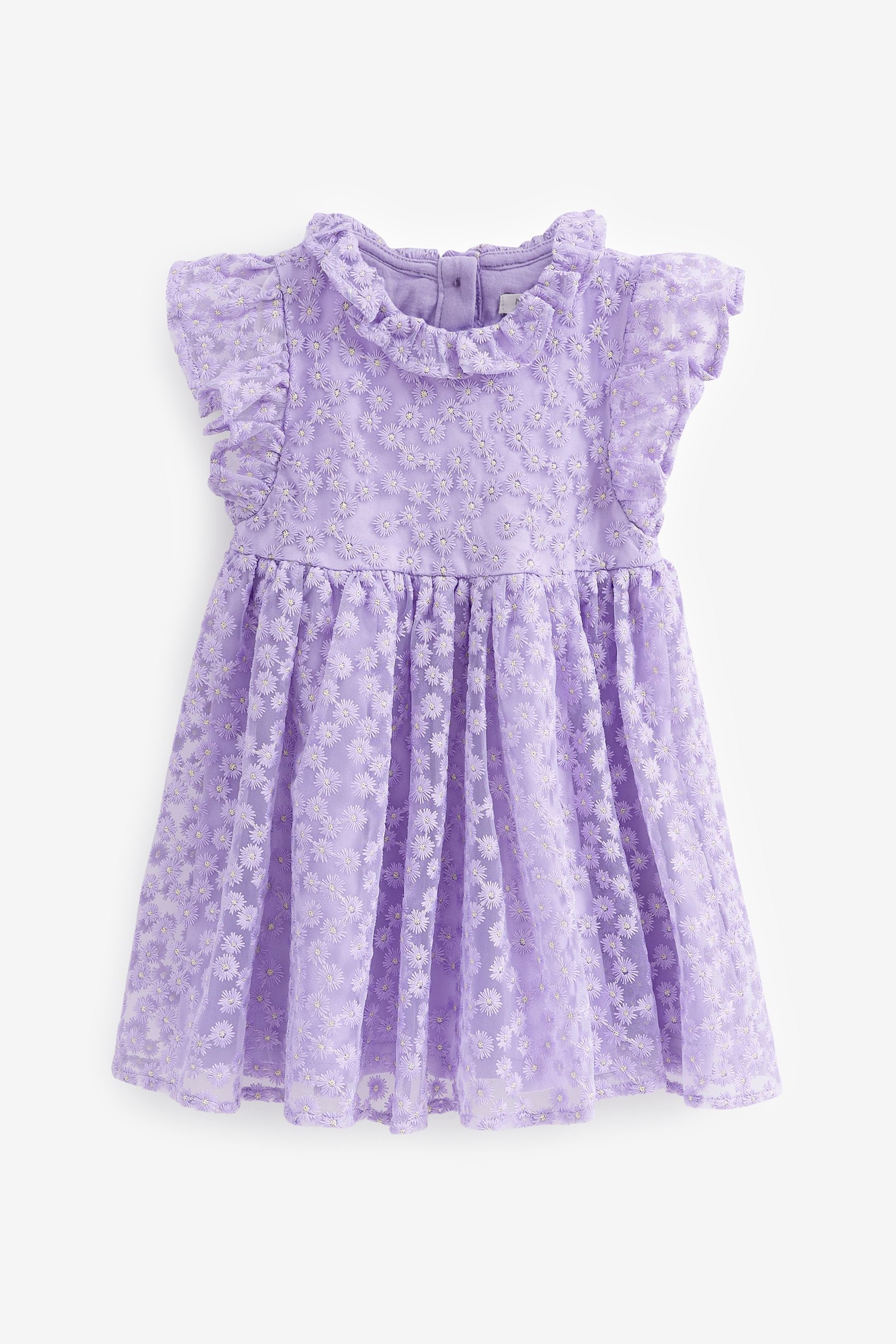 Lilac Purple Short Sleeve Lace Dress (3mths-6yrs)