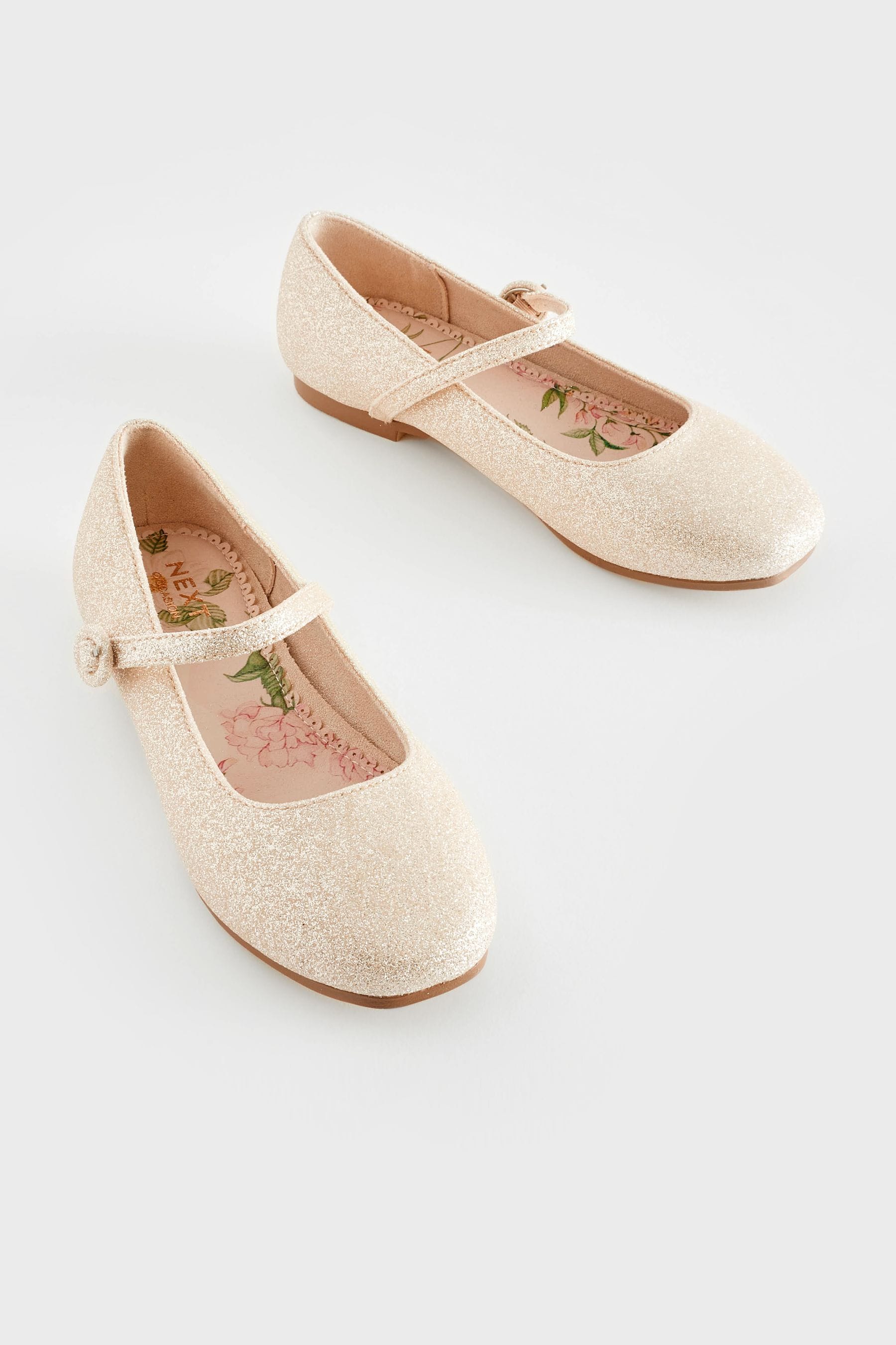 Champagne Gold Glitter Mary Jane Occasion Shoes