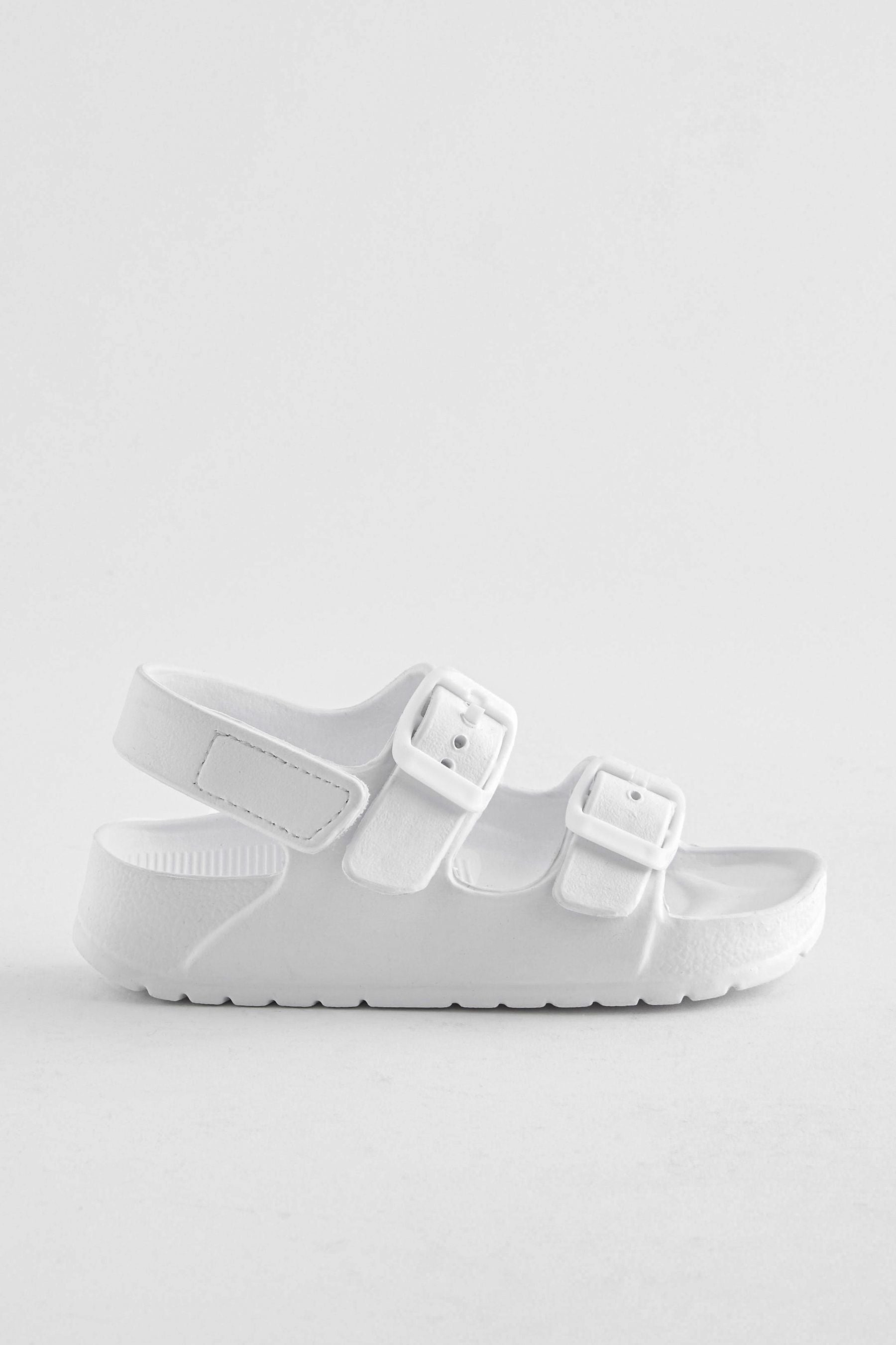 White Double Buckle Ankle Strap EVA Sandals