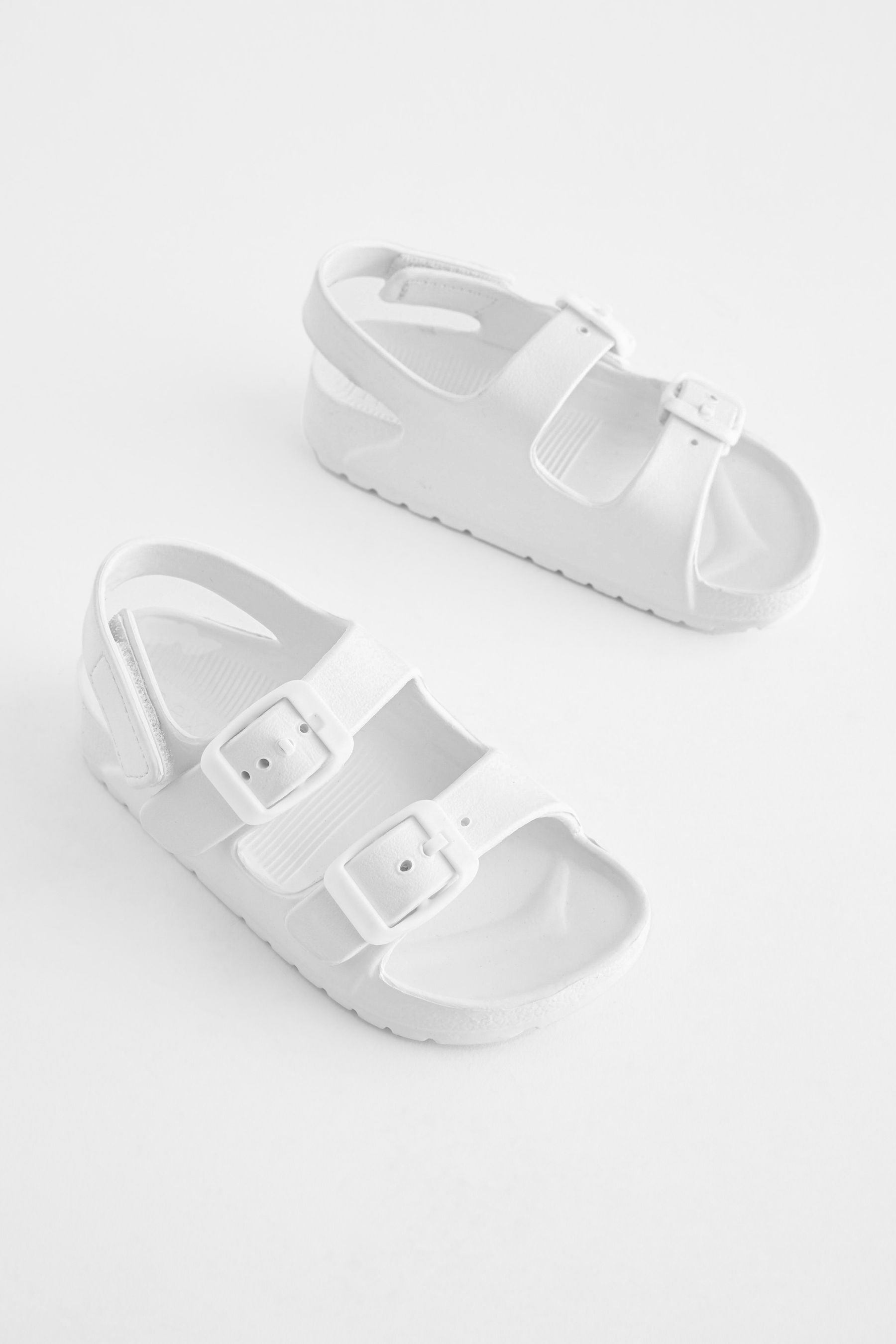 White Double Buckle Ankle Strap EVA Sandals