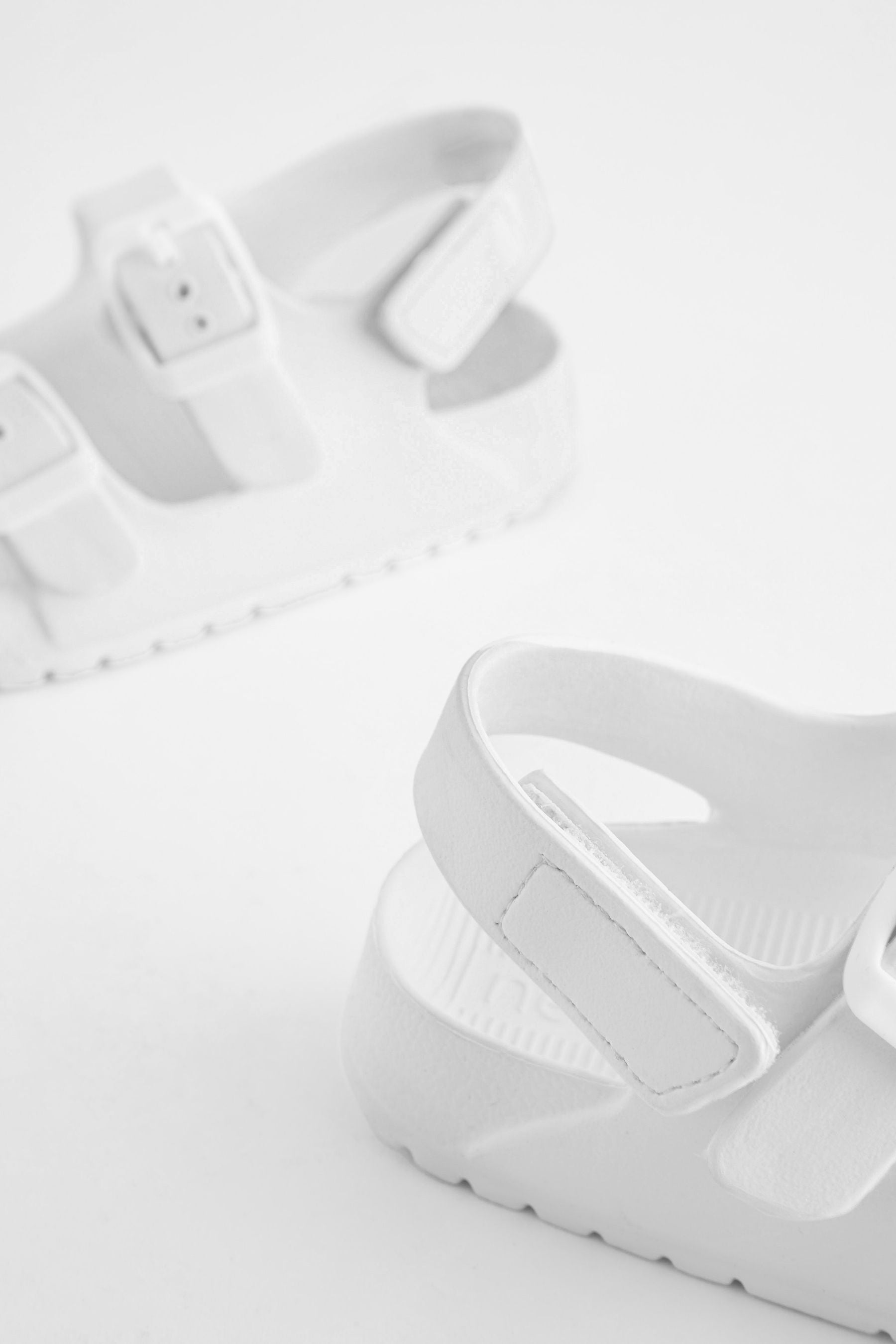 White Double Buckle Ankle Strap EVA Sandals