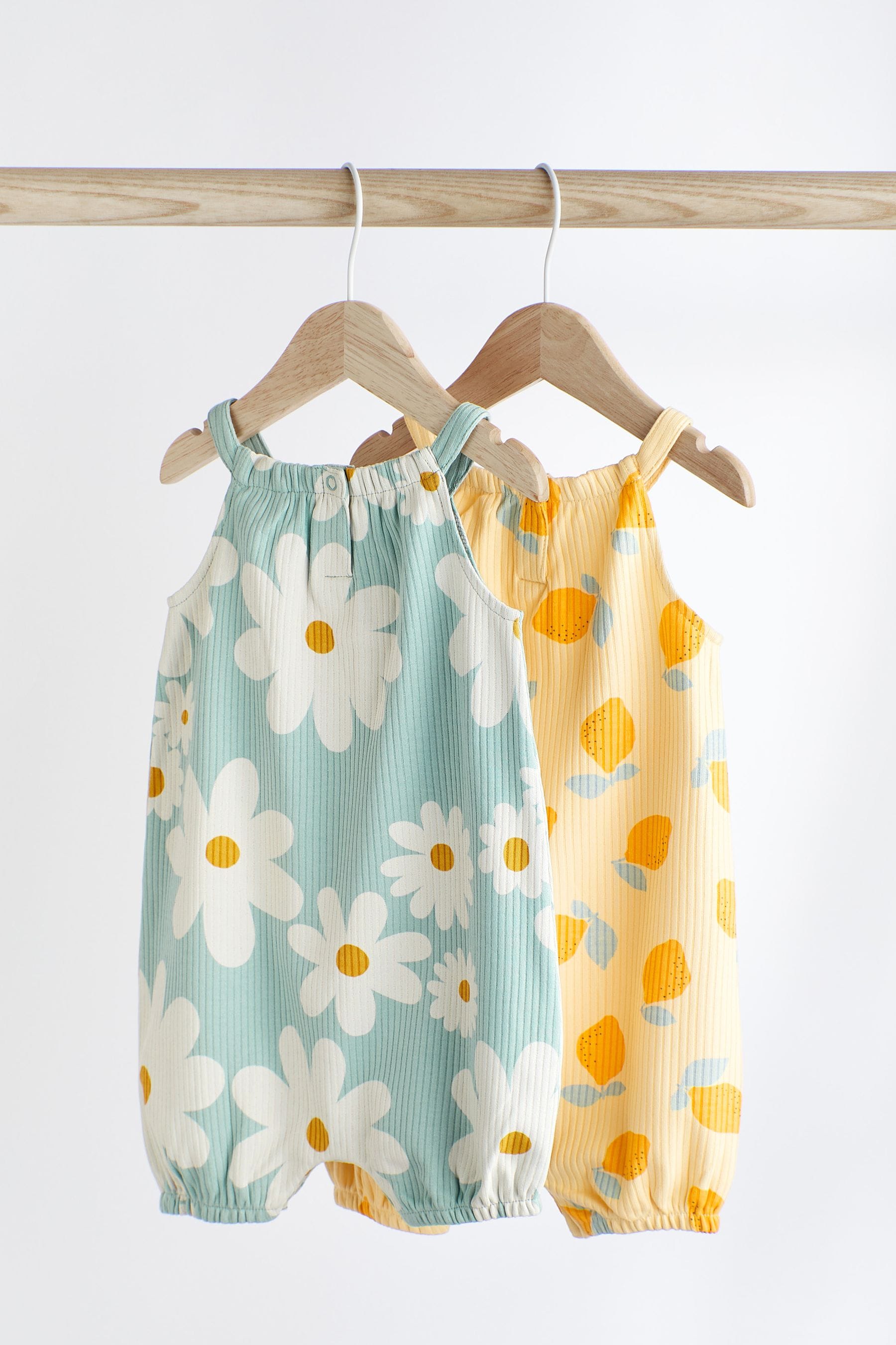 Blue/Yellow Baby Rompers 2 Pack