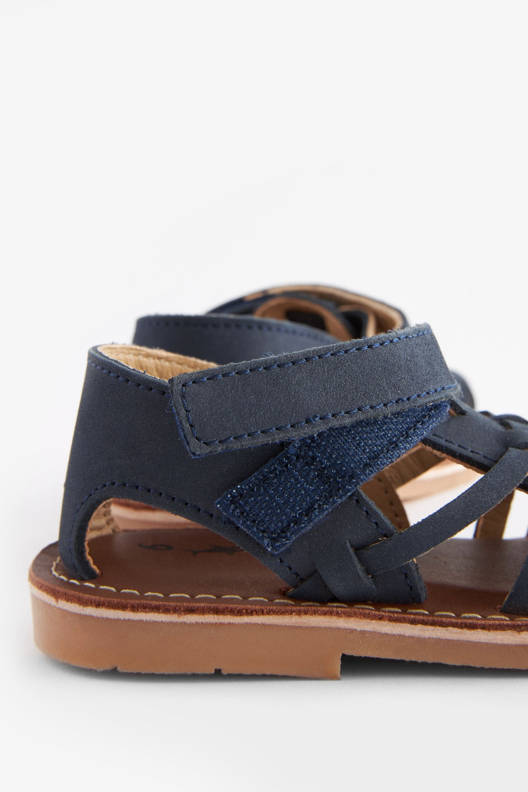 Navy Blue Leather Sandals