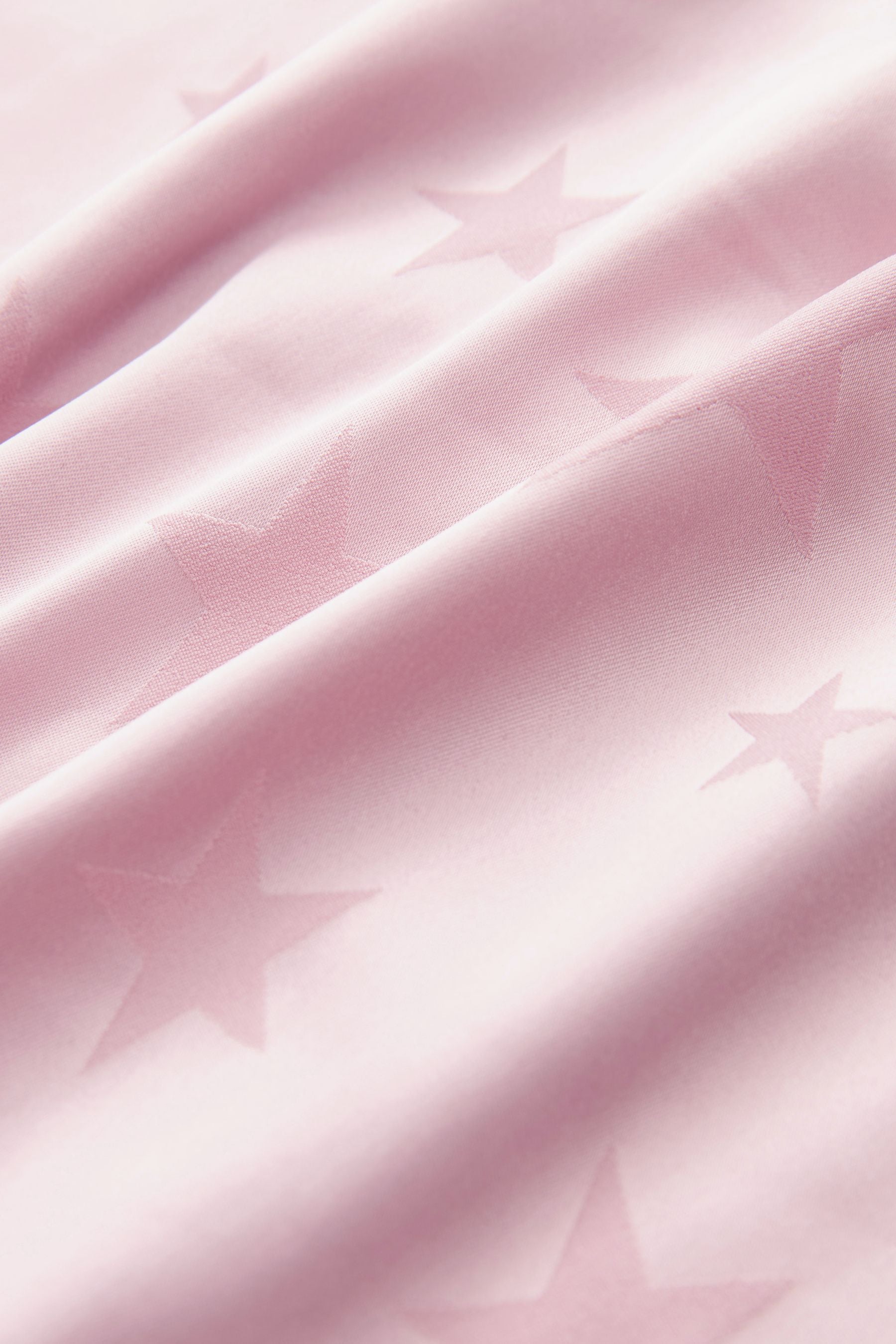 Pink Jacquard Star Satin Button Through Short Pyjamas (6-16yrs)