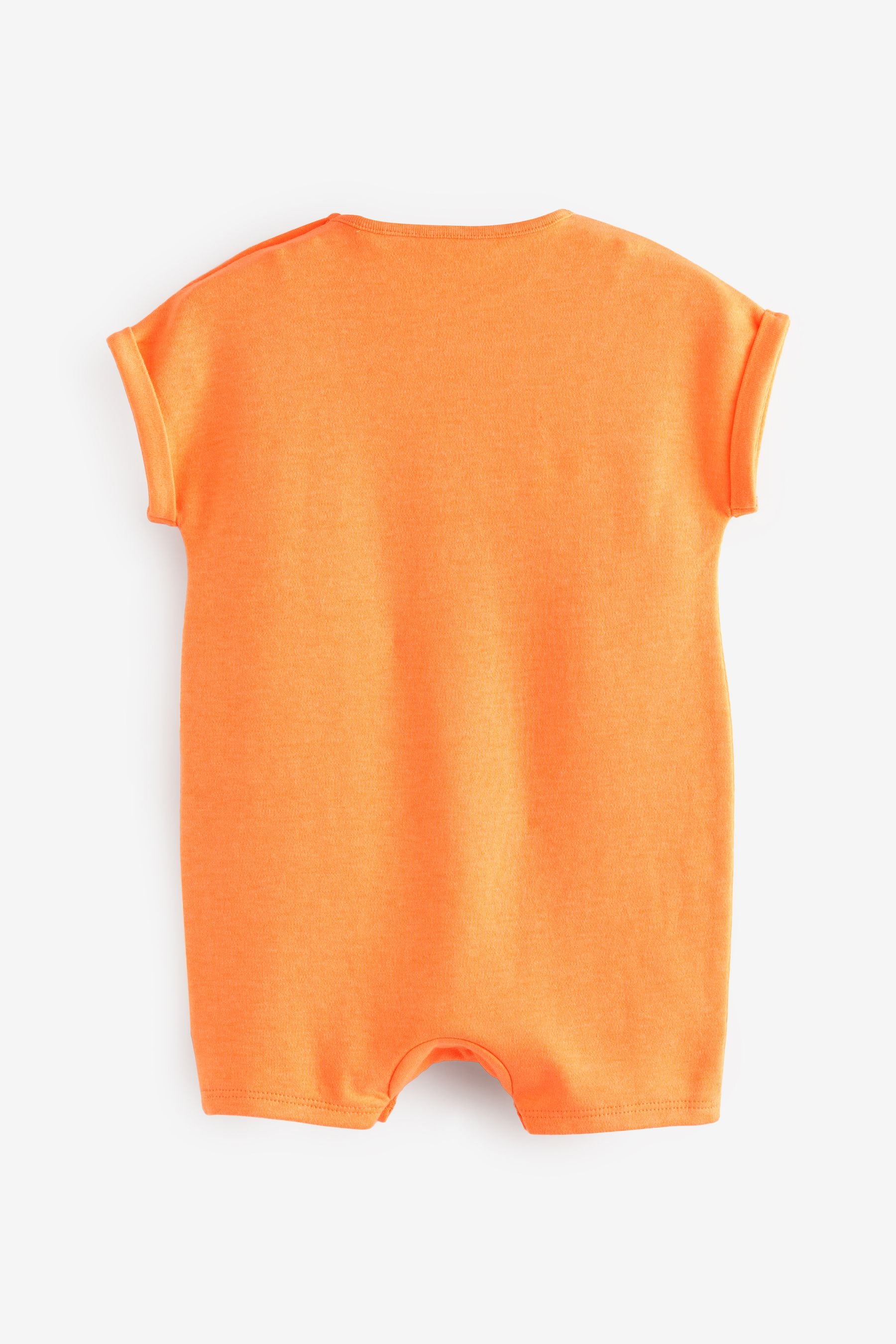 Fluro Orange Turtle Baby Rompers 3 Pack