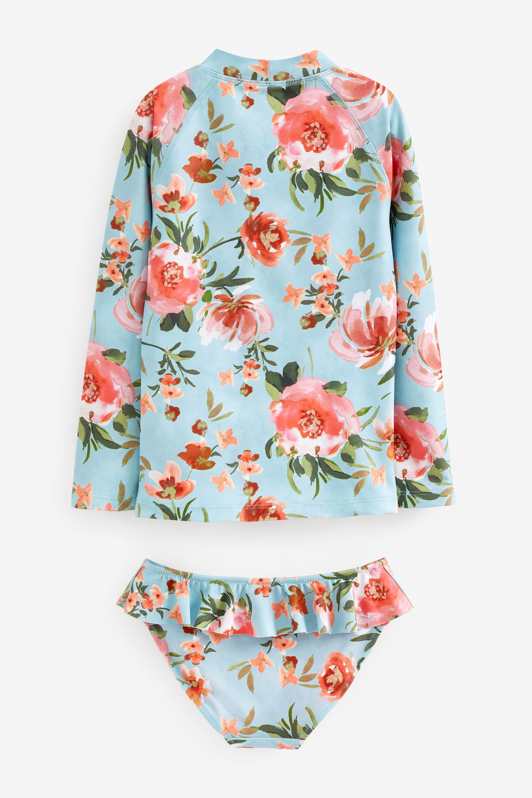 Blue Floral 2 Piece Sunsafe Swim Set (3mths-16yrs)