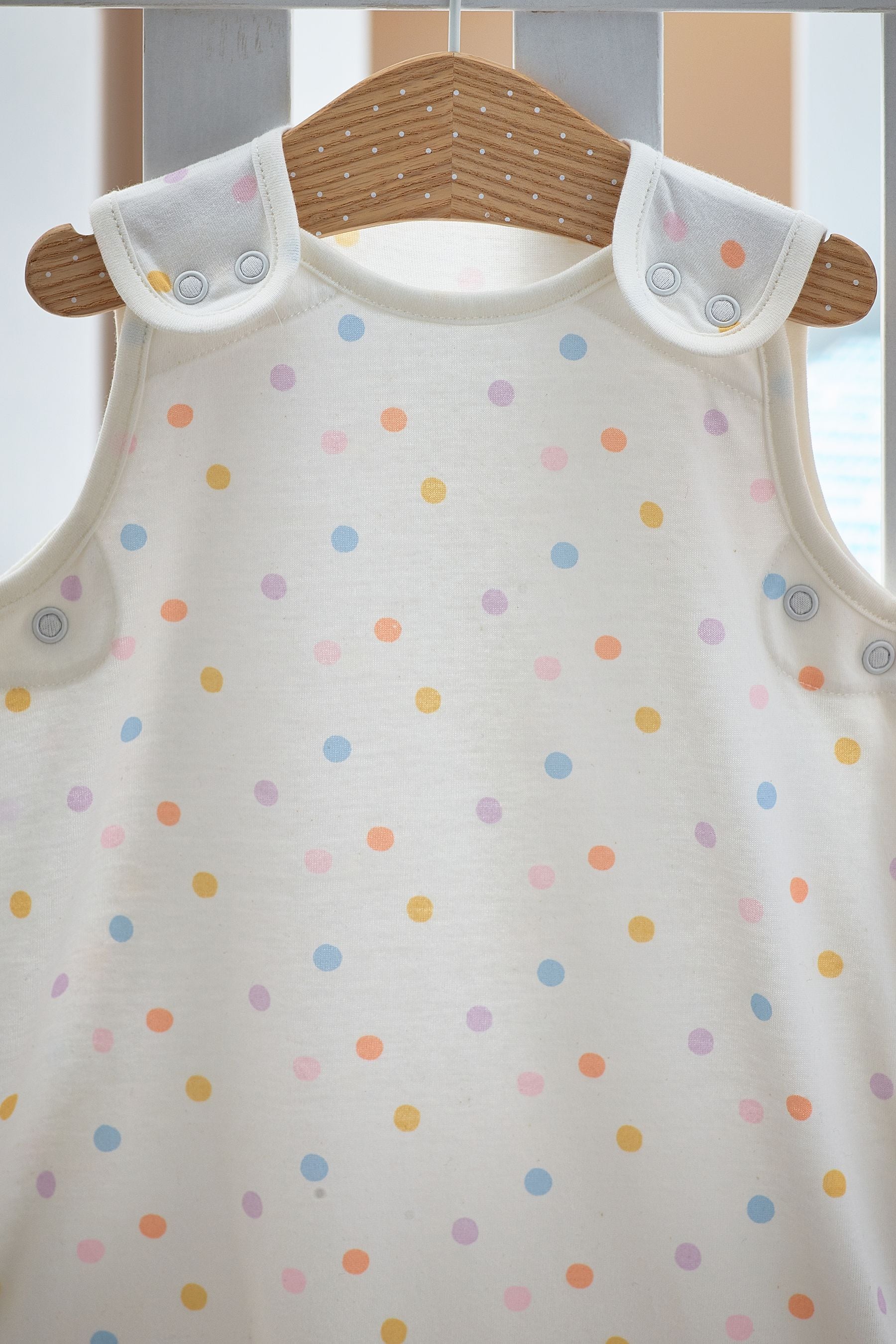 White Polka Dot Baby 100% Cotton 0.5 Tog Sleep Bag