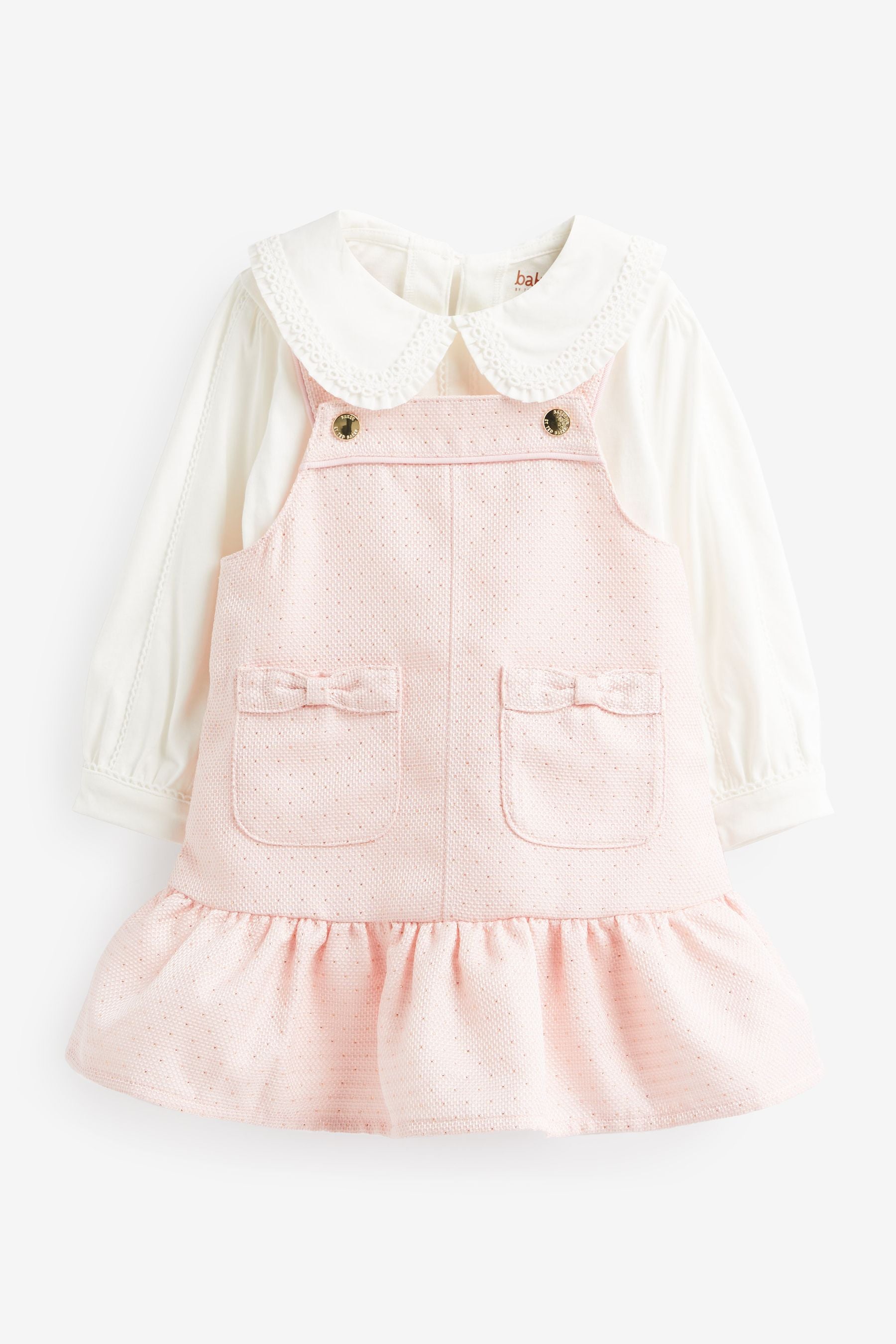 Pink Baker by Ted Baker (0-6yrs) Pink Pinafore and Blouse Set