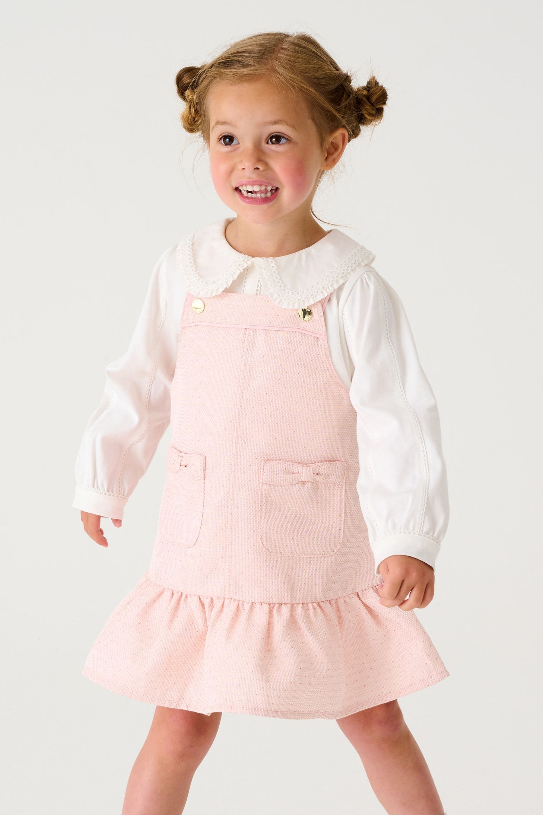 Pink Baker by Ted Baker (0-6yrs) Pink Pinafore and Blouse Set